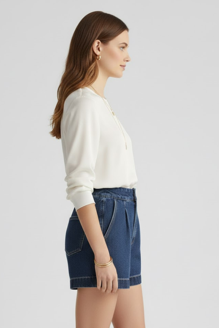 Women's High Waisted Shorts Rolled Hem Casual