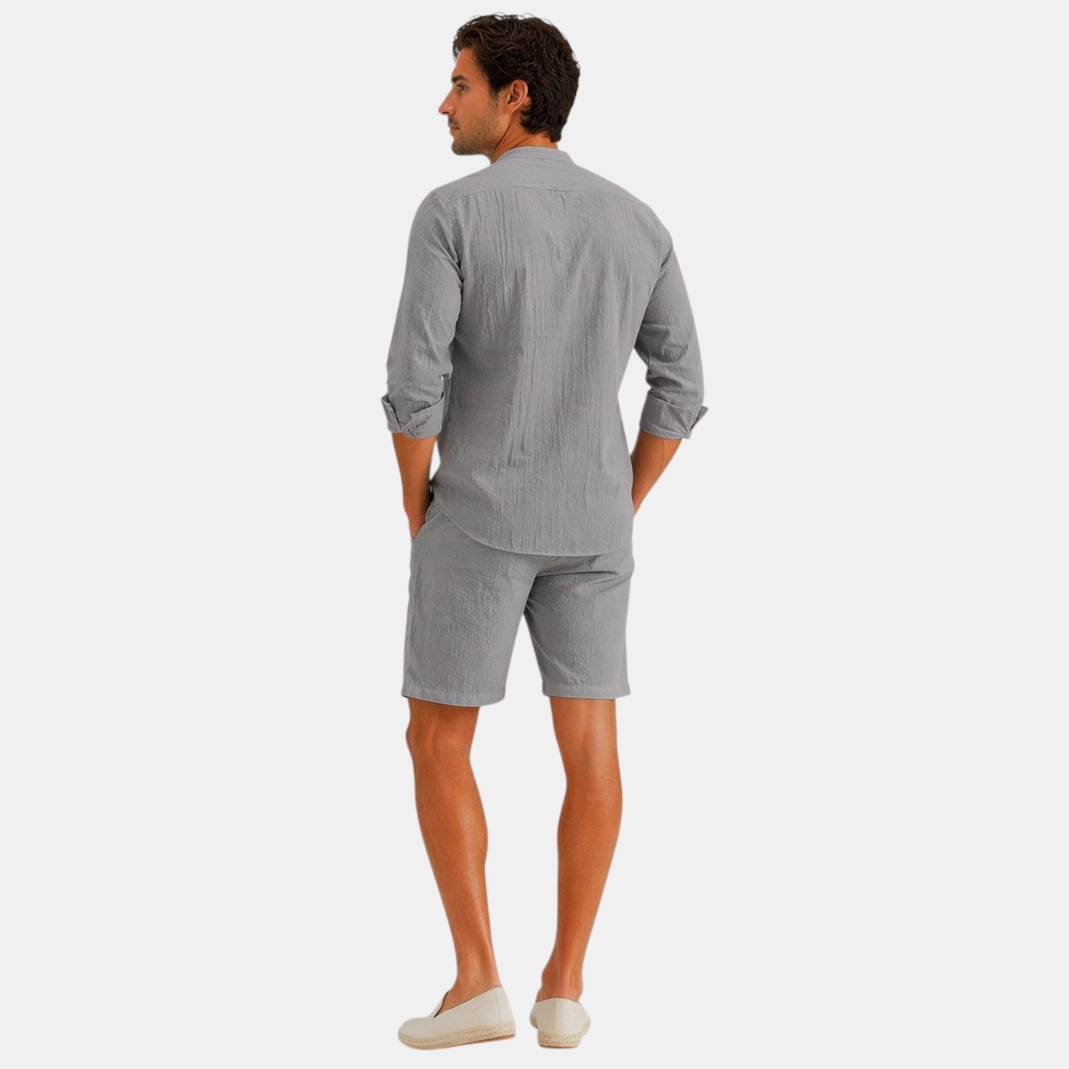 Men's Casual Summer Linen Short Sleeve Outfit Set