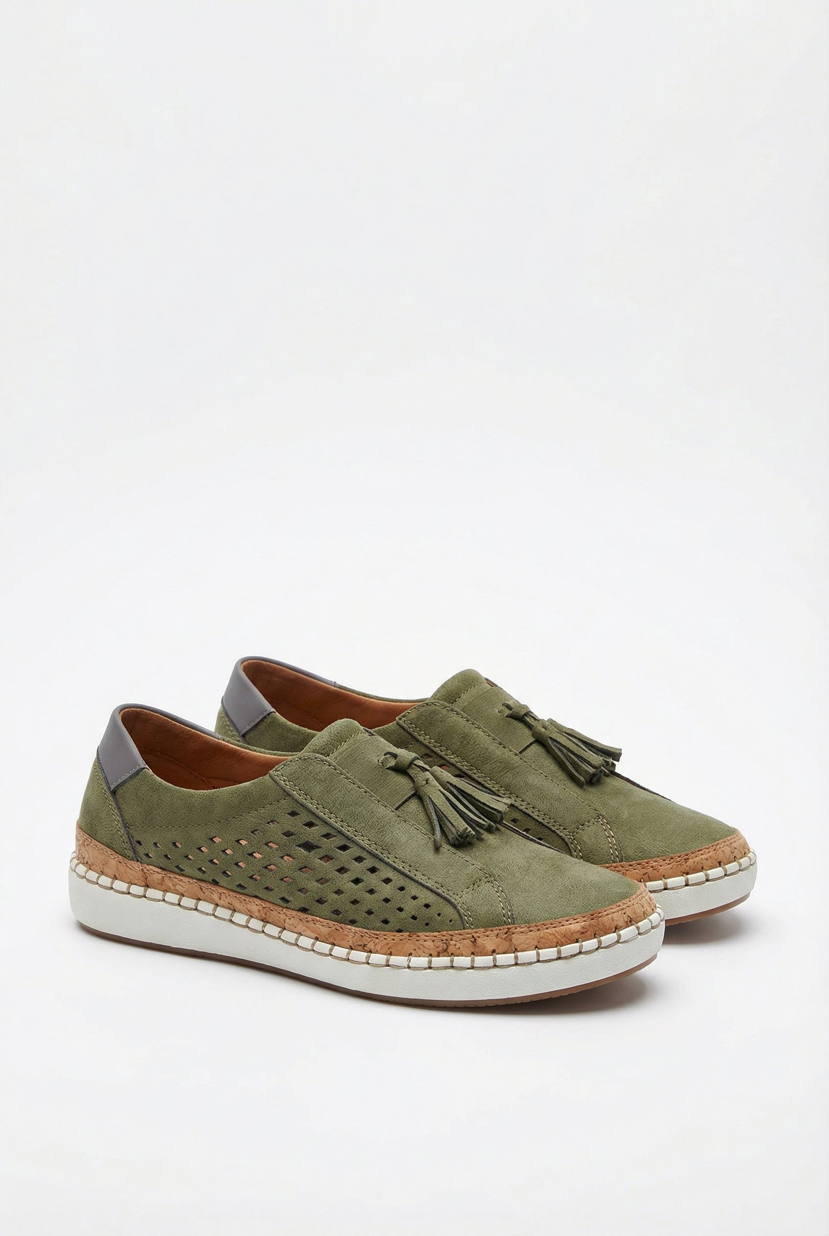 Women's Slip-On Shoes Vegan Leather Perforated Casual