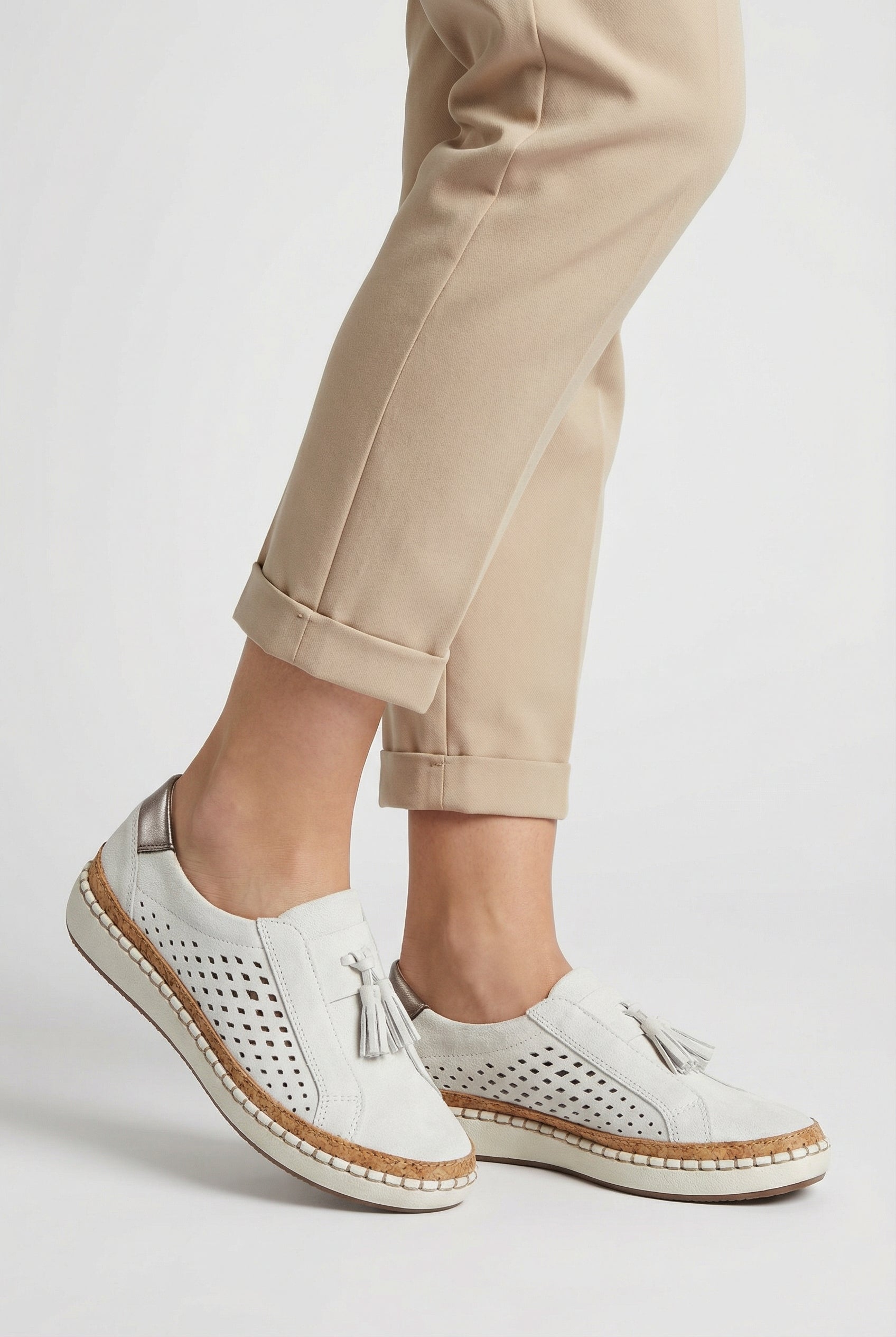 Women's Slip-On Shoes Vegan Leather Perforated Casual