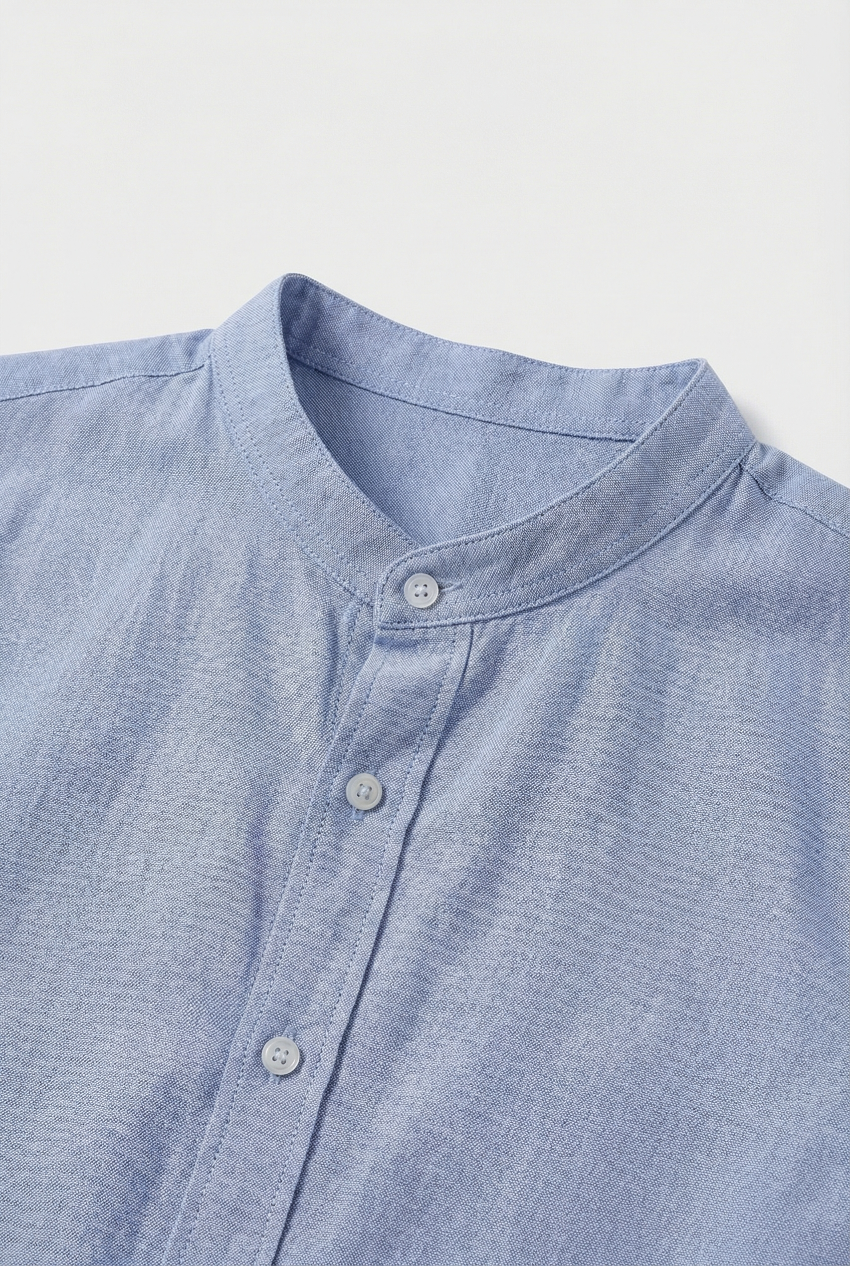Men's Shirt Linen Relaxed Fit Mandarin Collar Lightweight Casual