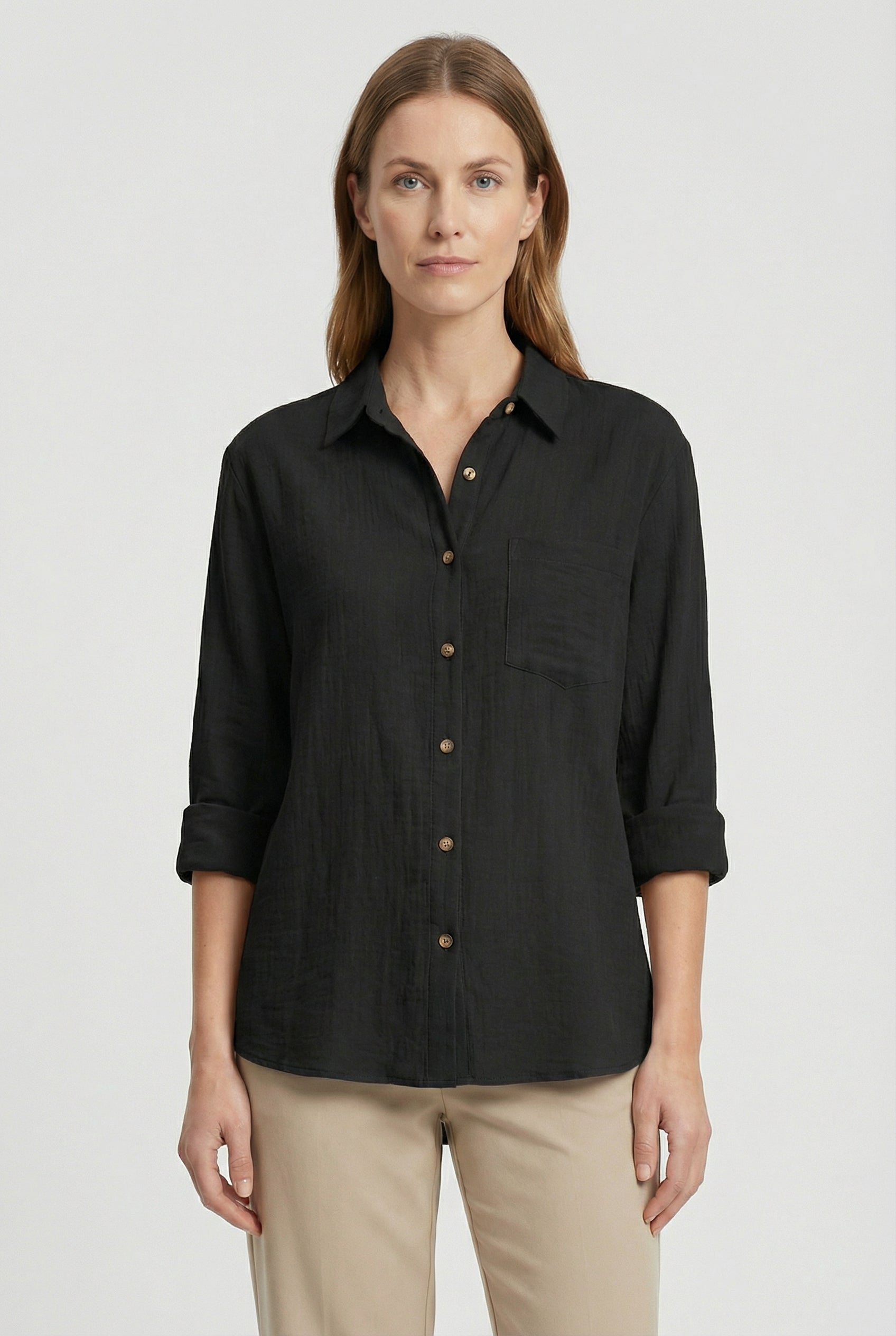 Women's Shirt Cotton Loose Fit Casual Style for Effortless Comfort