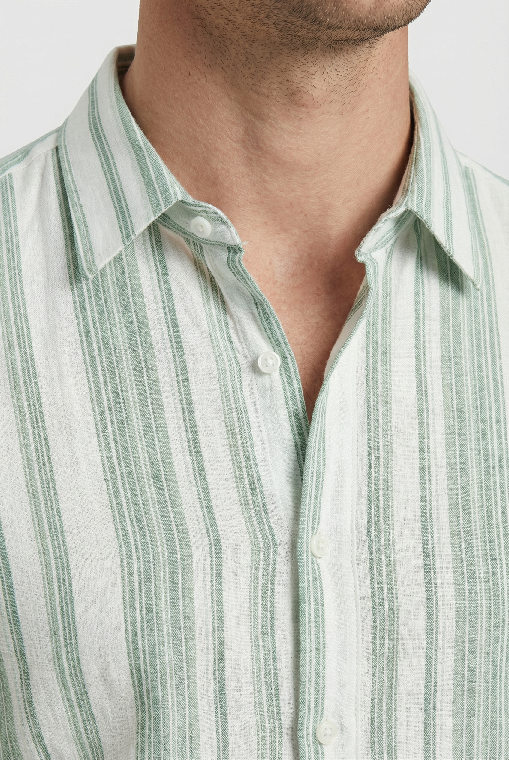 Men's Shirt Cotton Short Sleeve Striped Design with 3D Digital Print