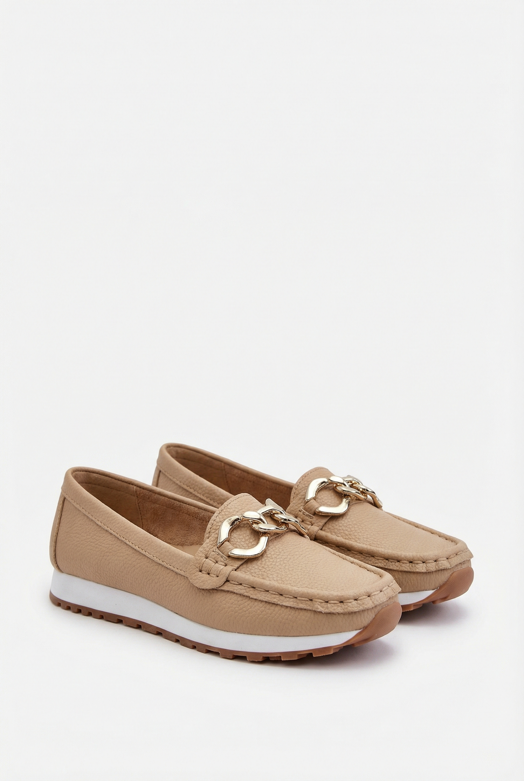 Women's Loafers Vegan Leather Flat Wedge with Buckle Accent