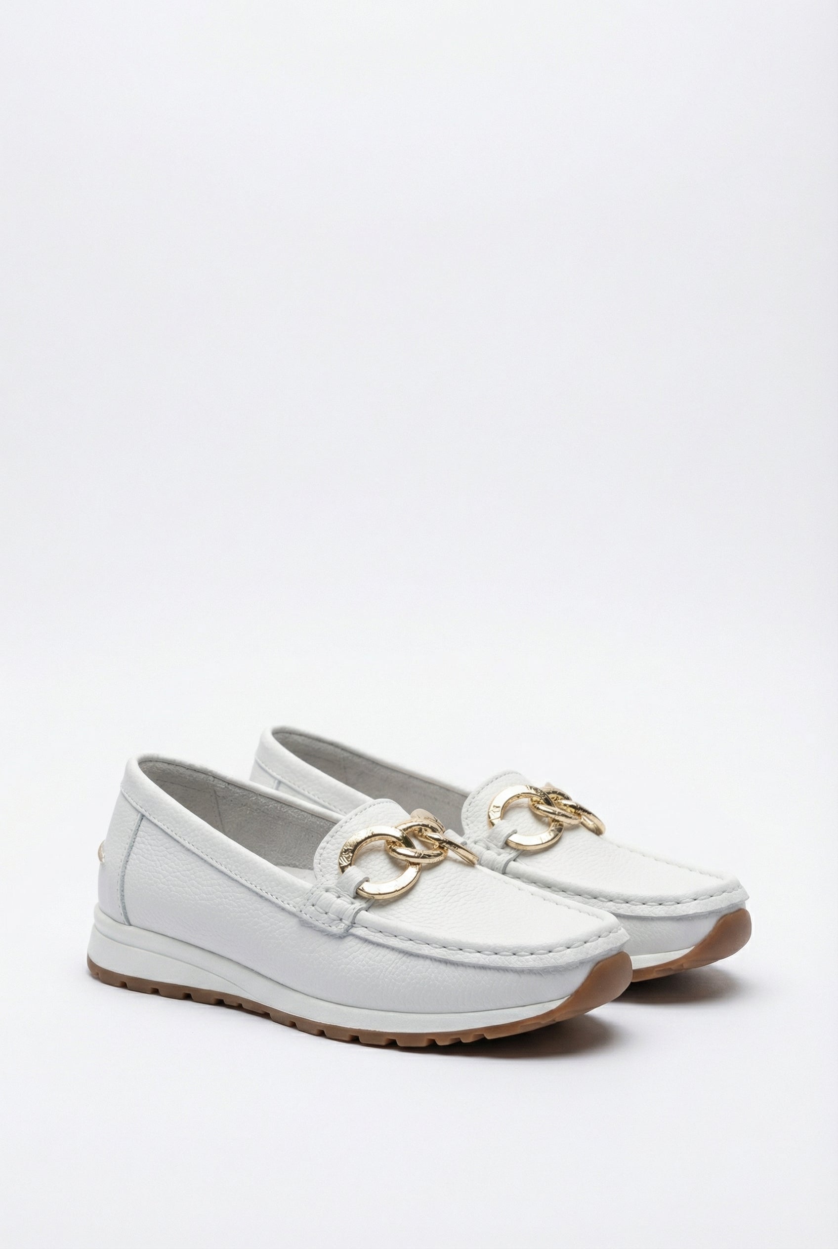 Women's Loafers Vegan Leather Flat Wedge with Buckle Accent