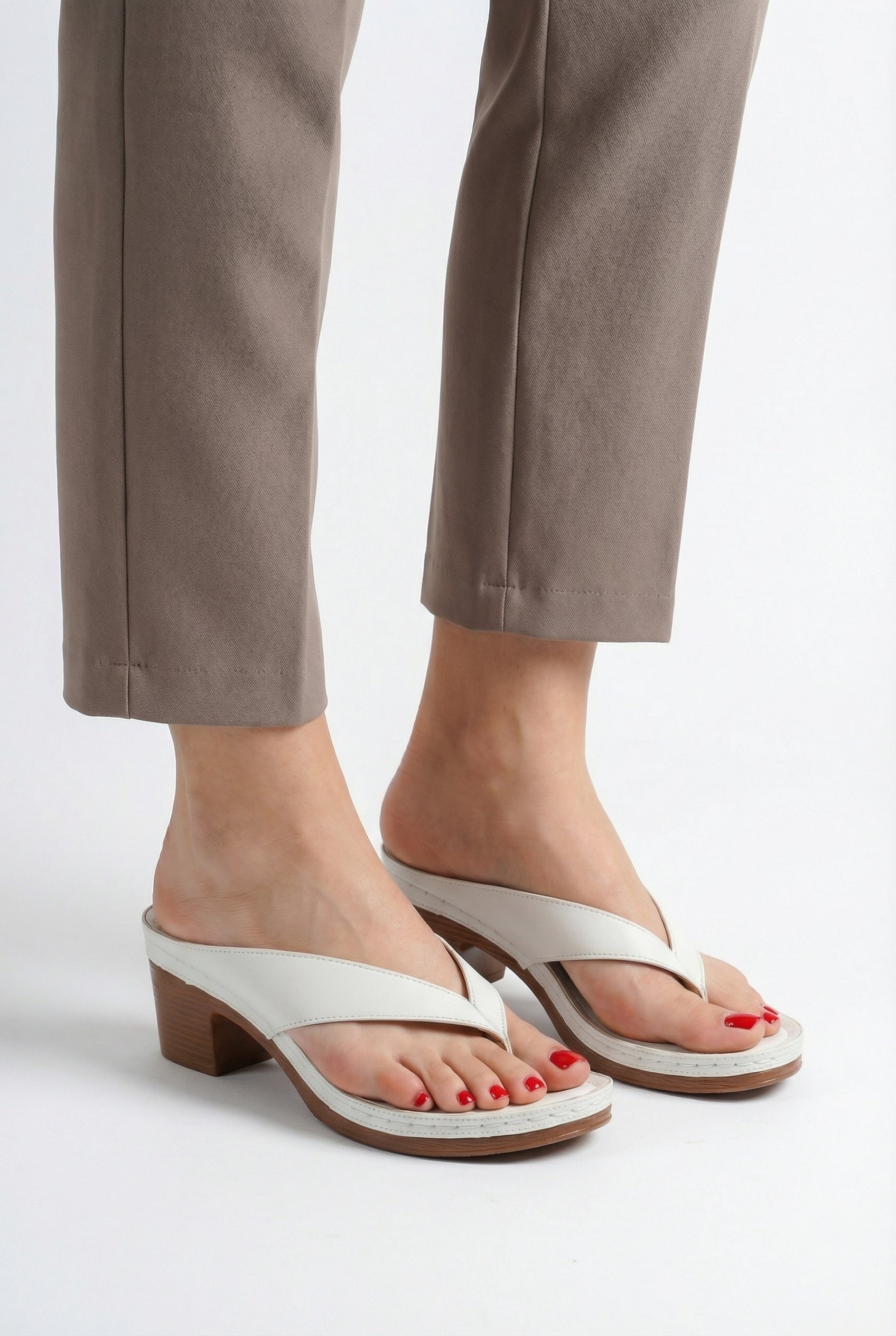 Women's Sandals Vegan Leather Cushioned Insole Ergonomic Footbed Low Block Heel
