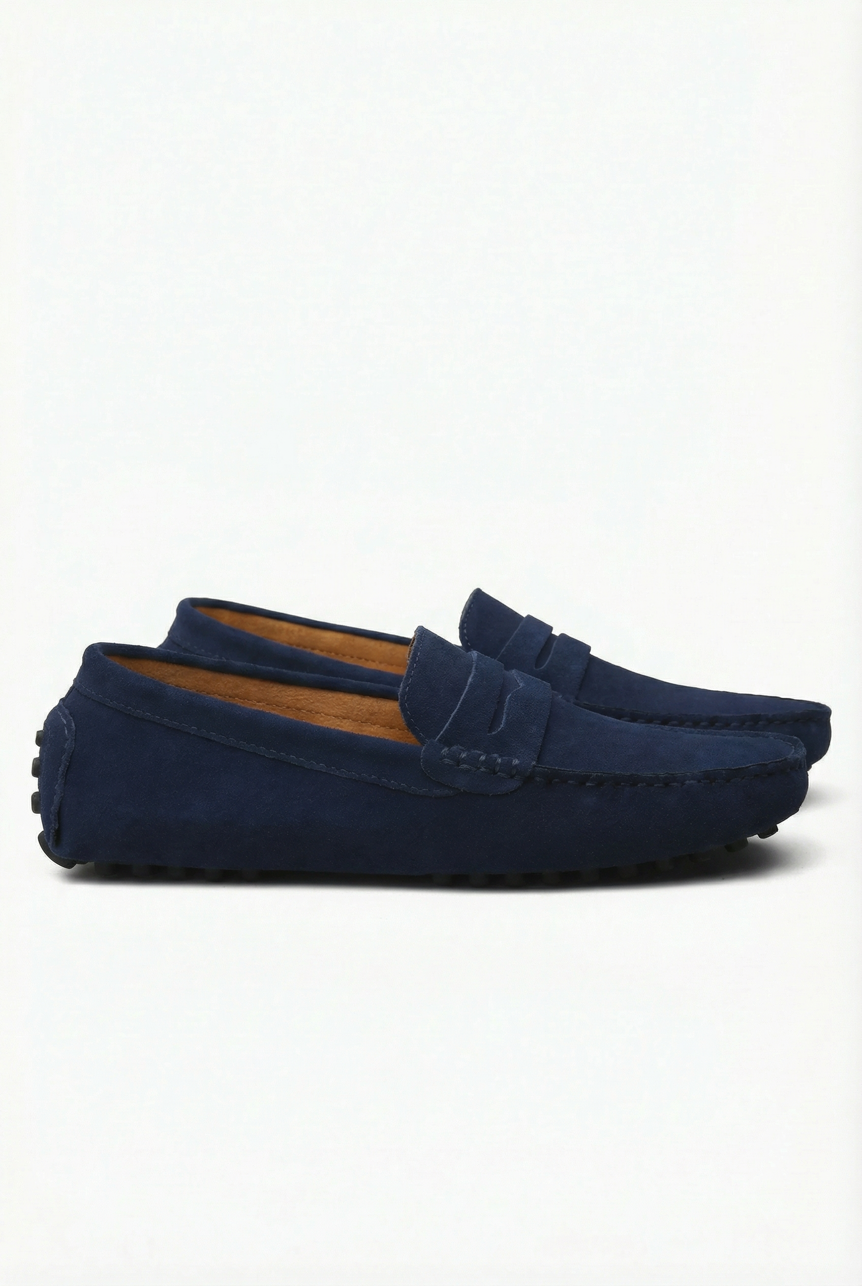 Men's Suede Loafers Slip-On Brown Casual Shoes