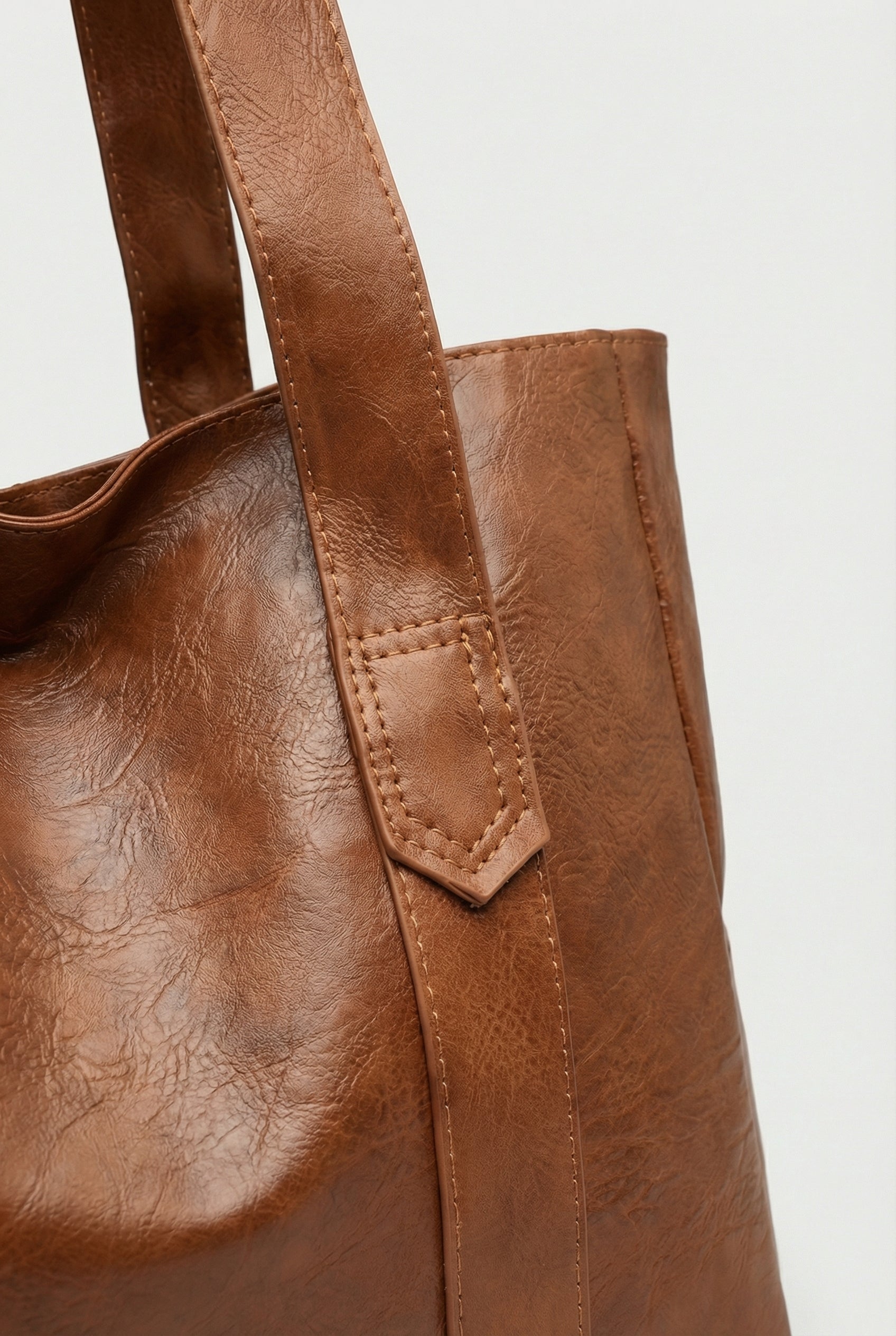 Women's Tote Bag Vegan Leather Spacious Open-Top Dual Strap Design