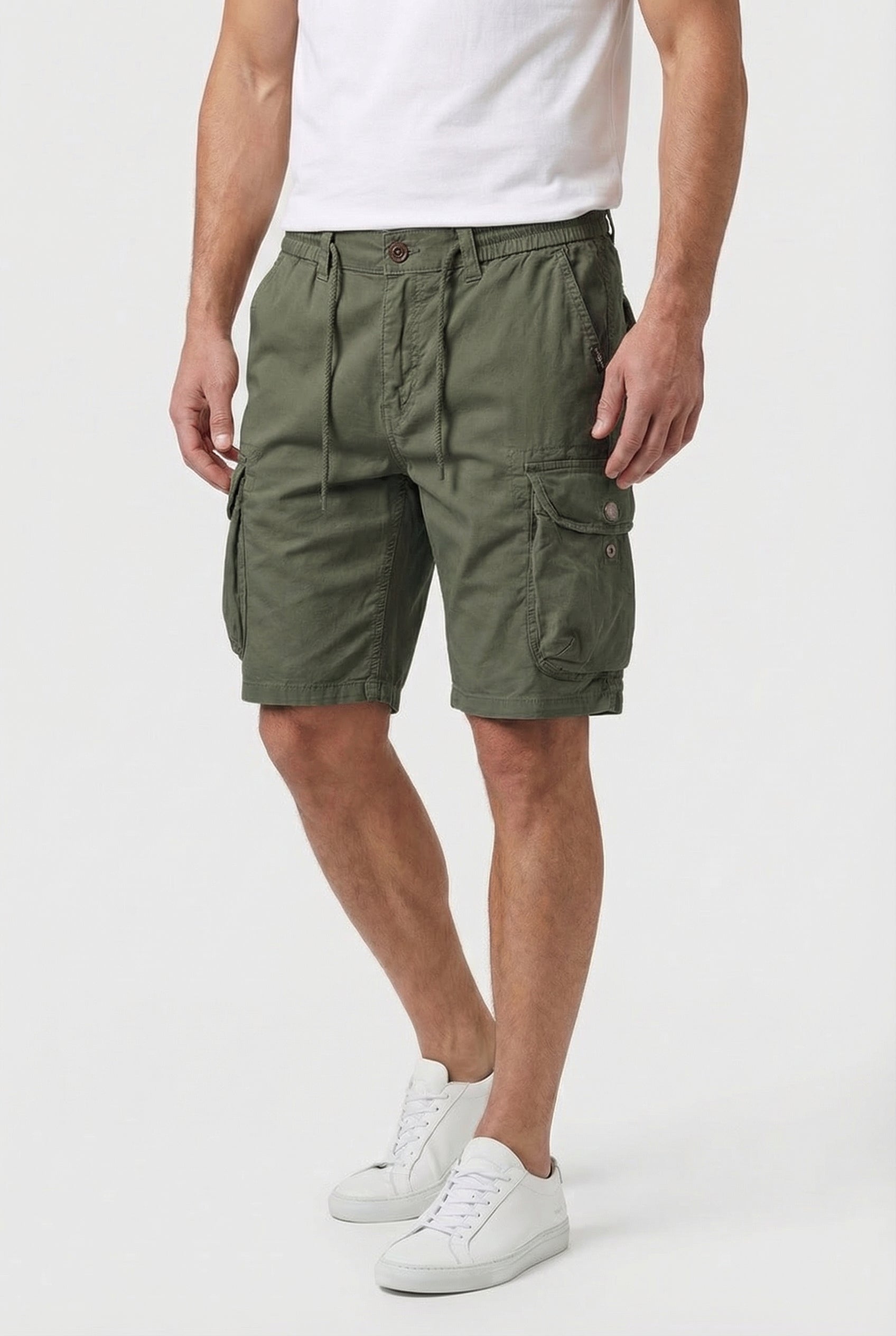 Men's Cargo Shorts Cotton Blend Relaxed Fit with Utility Pockets