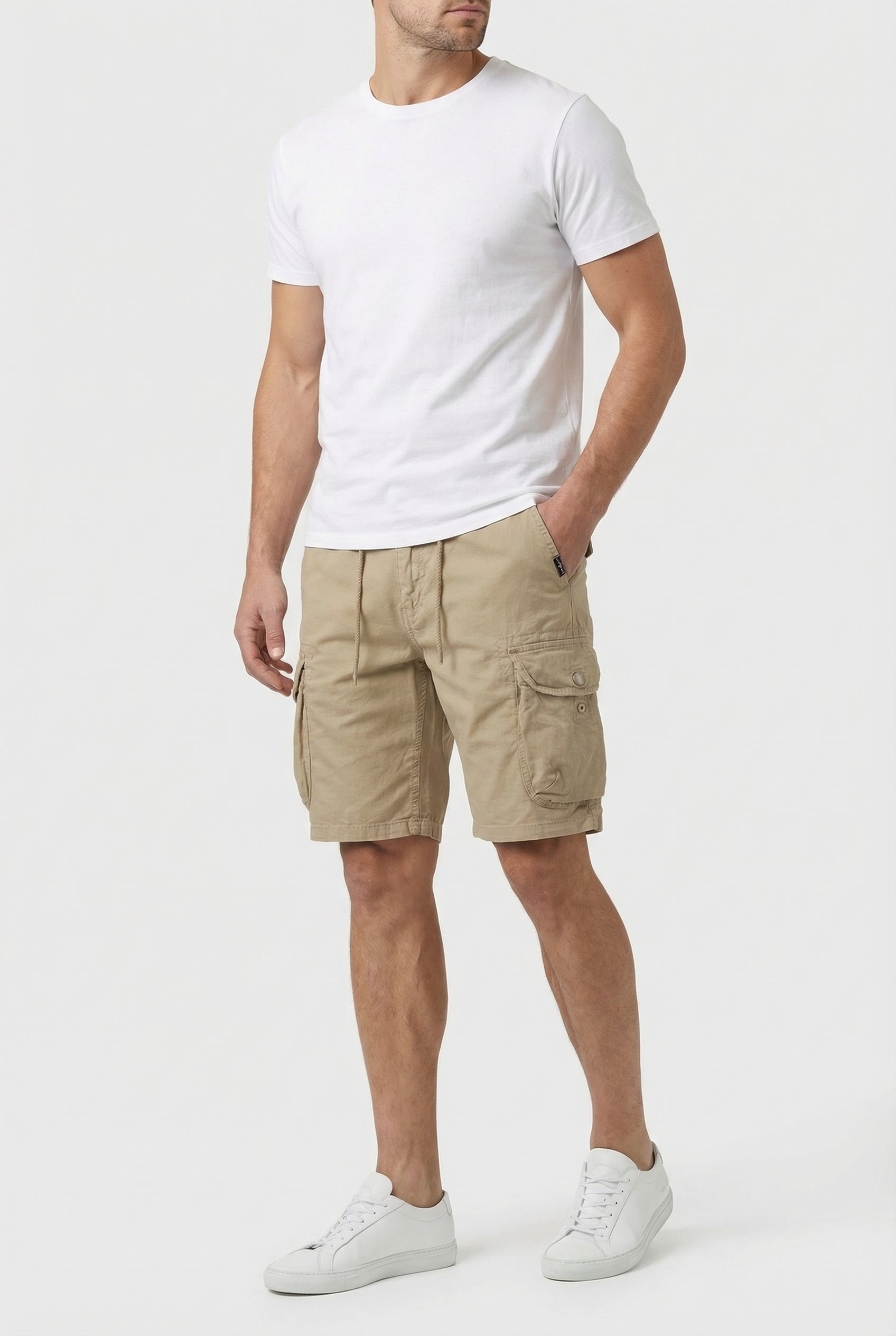 Men's Cargo Shorts Cotton Blend Relaxed Fit with Utility Pockets