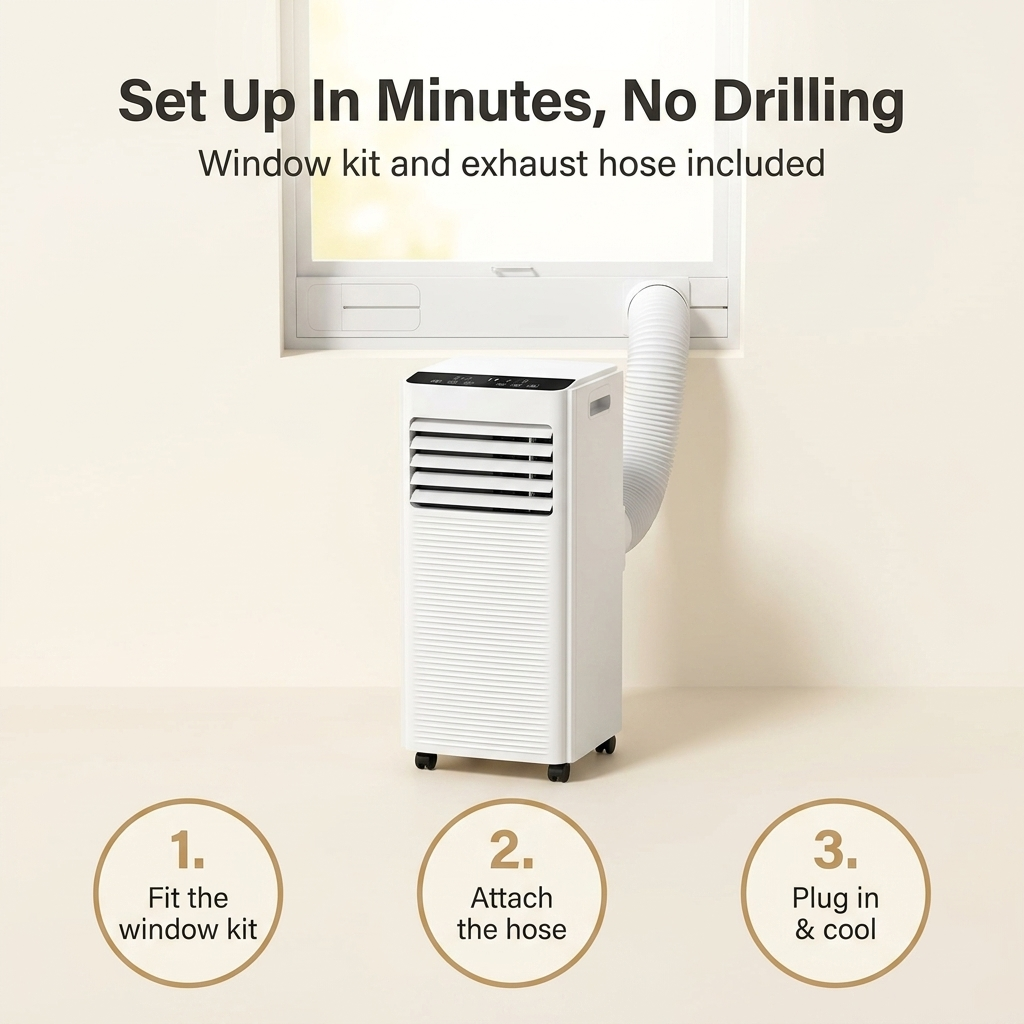 7000 BTU Portable Air Conditioner Dehumidifier Fan