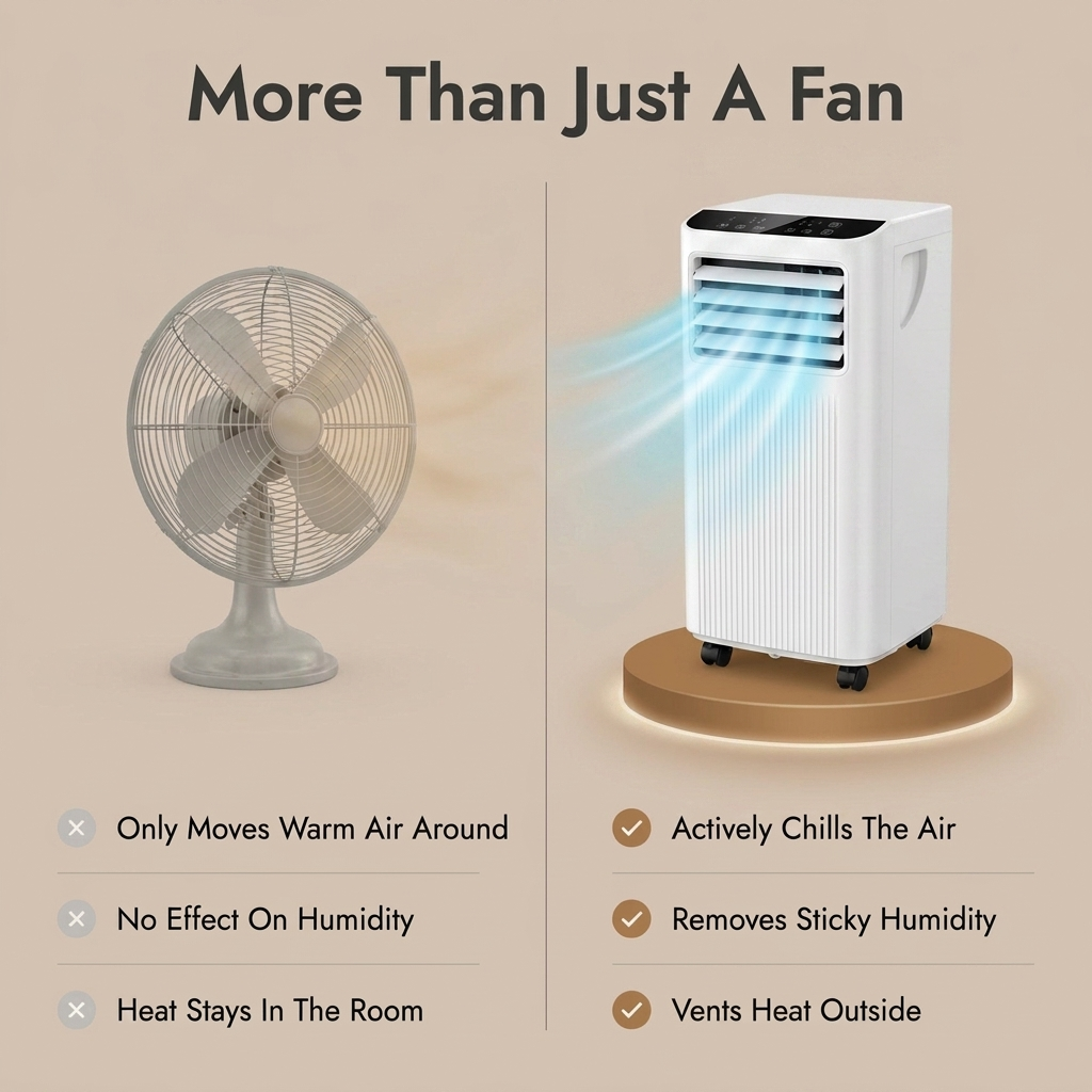 Bedroom Air Conditioner – Small Portable 9000 BTU Air Con with 24H Timer & Window Kit