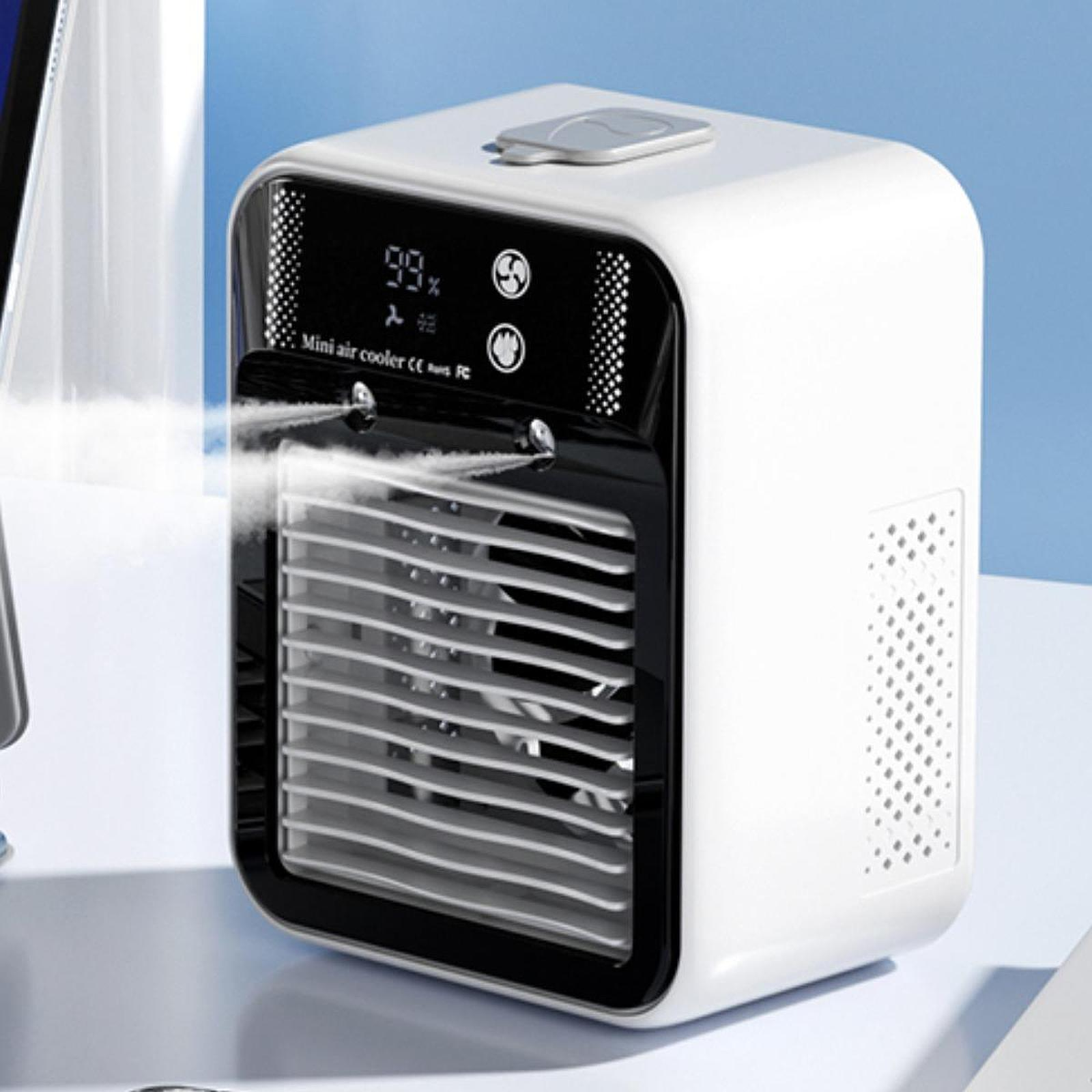 Portable Misting Air Cooler Rechargeable Fan 3 Speed Digital Display