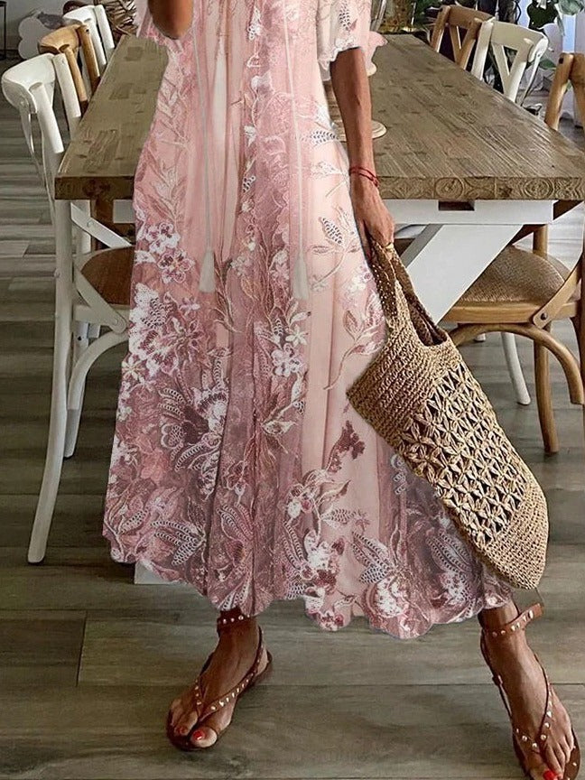 Women's Floral Maxi Casual Summer Dress