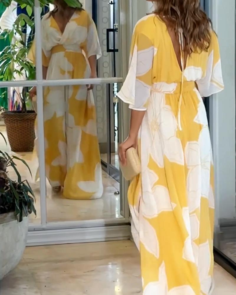 Women's Floral Midi Dress Harmony Design