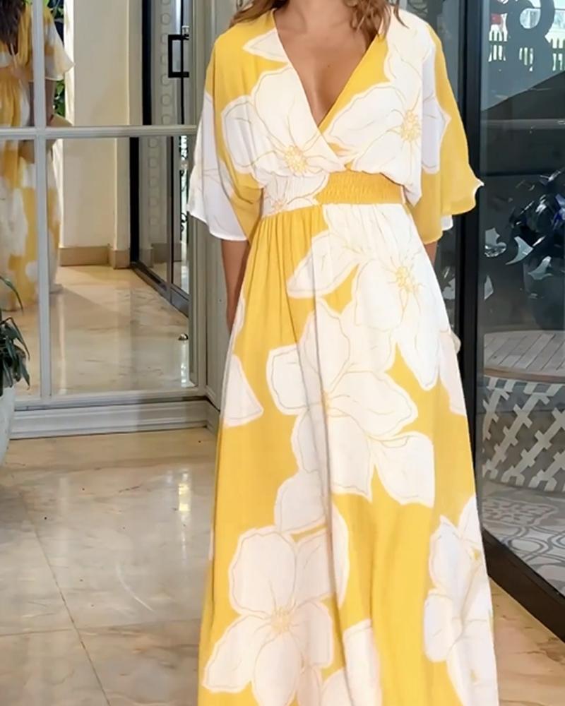 Women's Floral Midi Dress Harmony Design