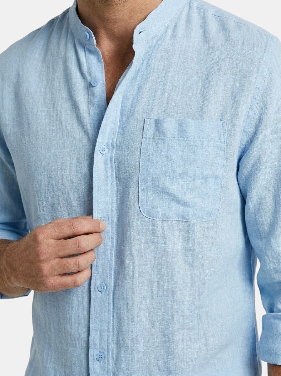 Men's Lightweight Cotton Summer Set | Relaxed Fit Long Sleeve Shirt & Shorts