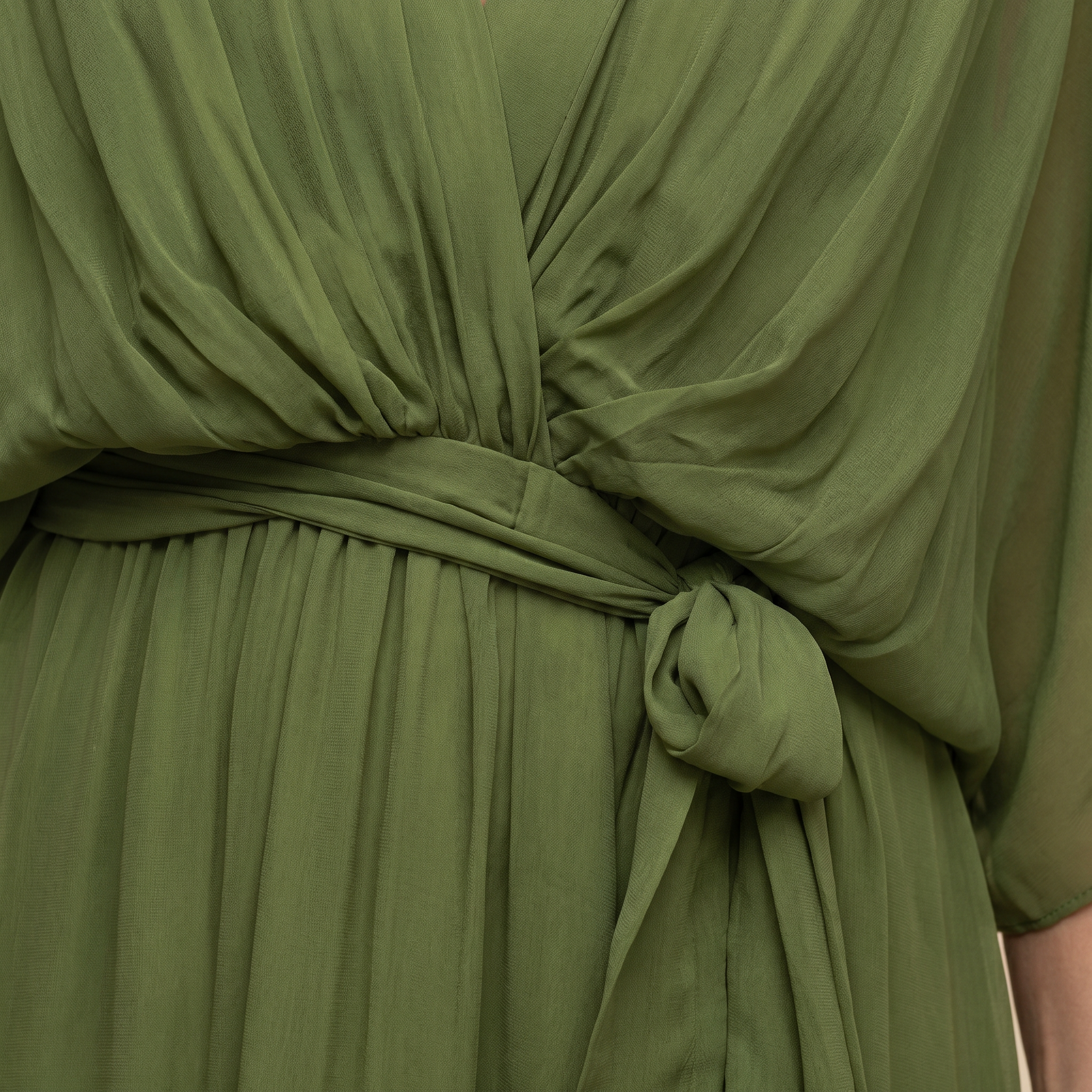 Women's Midi Dress V-Neck Wrap Design