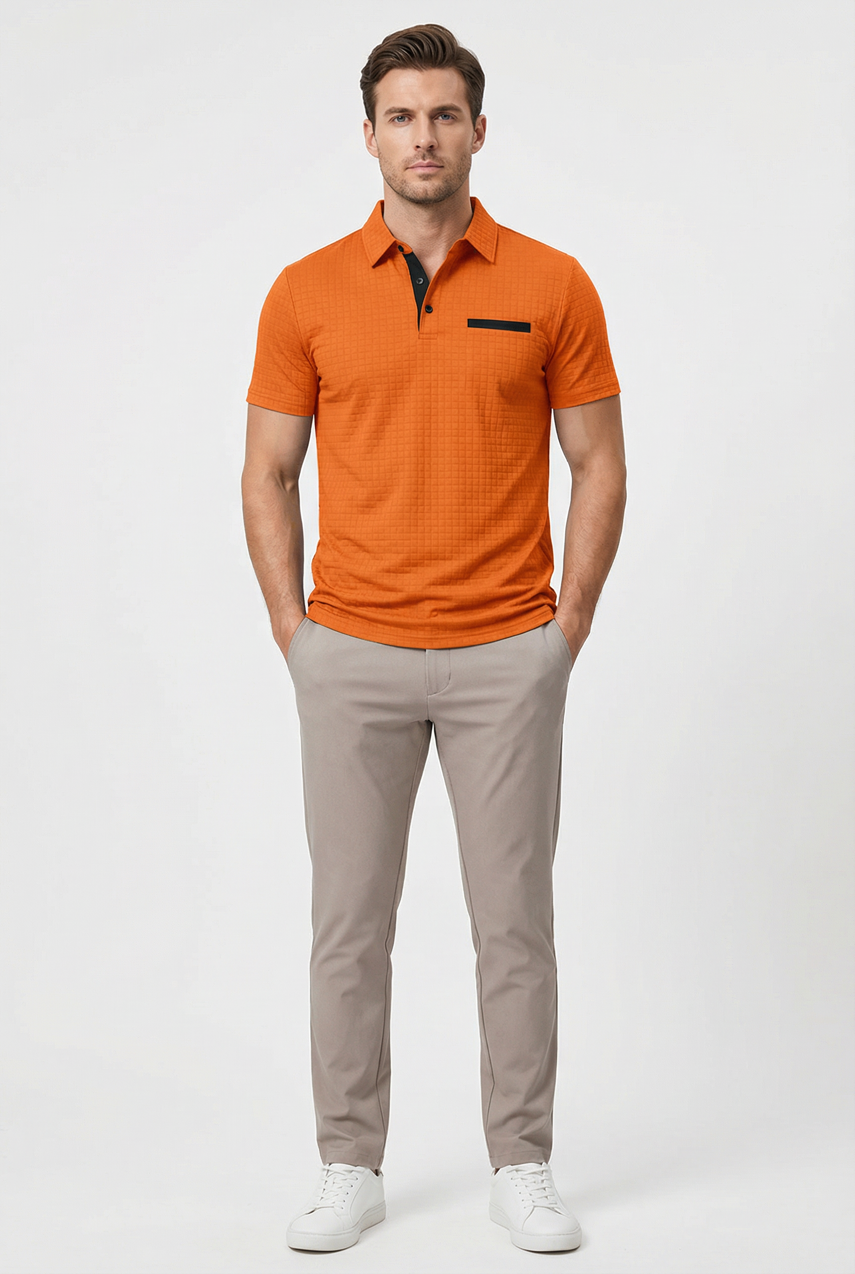 Men's Polo Shirt Cotton Short Sleeve Casual Fit