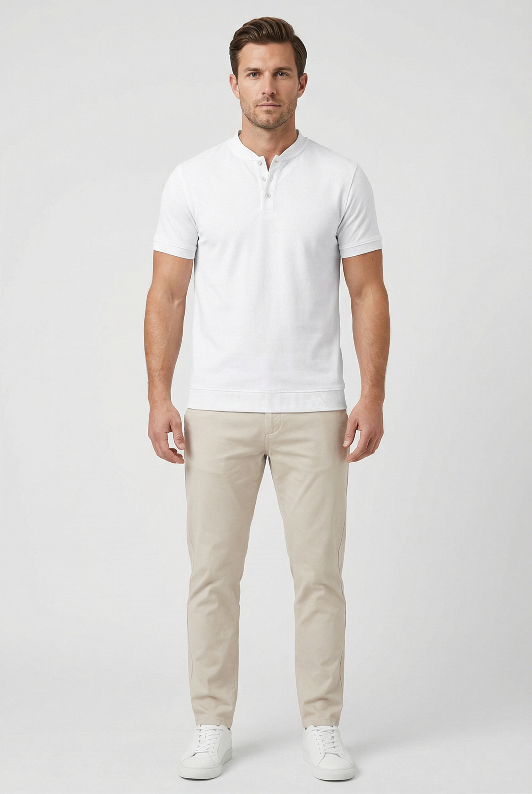 Men's Polo Shirt Cotton Blend Slim Fit Classic Collar