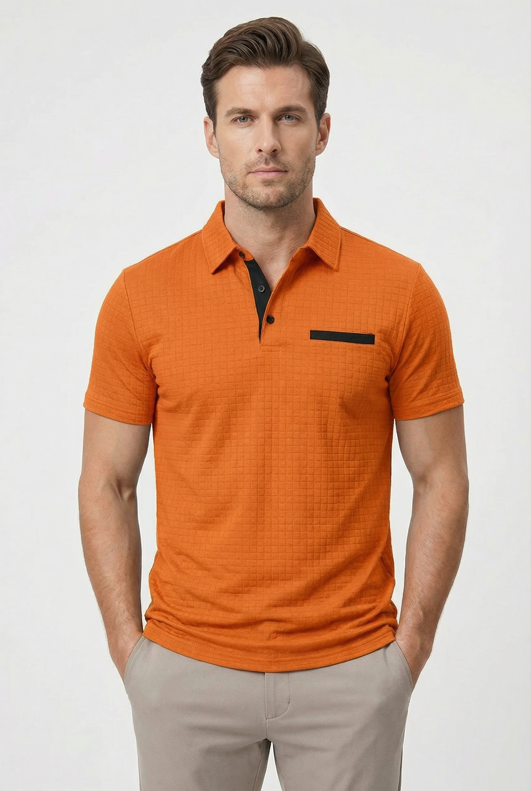 Men's Polo Shirt Cotton Short Sleeve Casual Fit