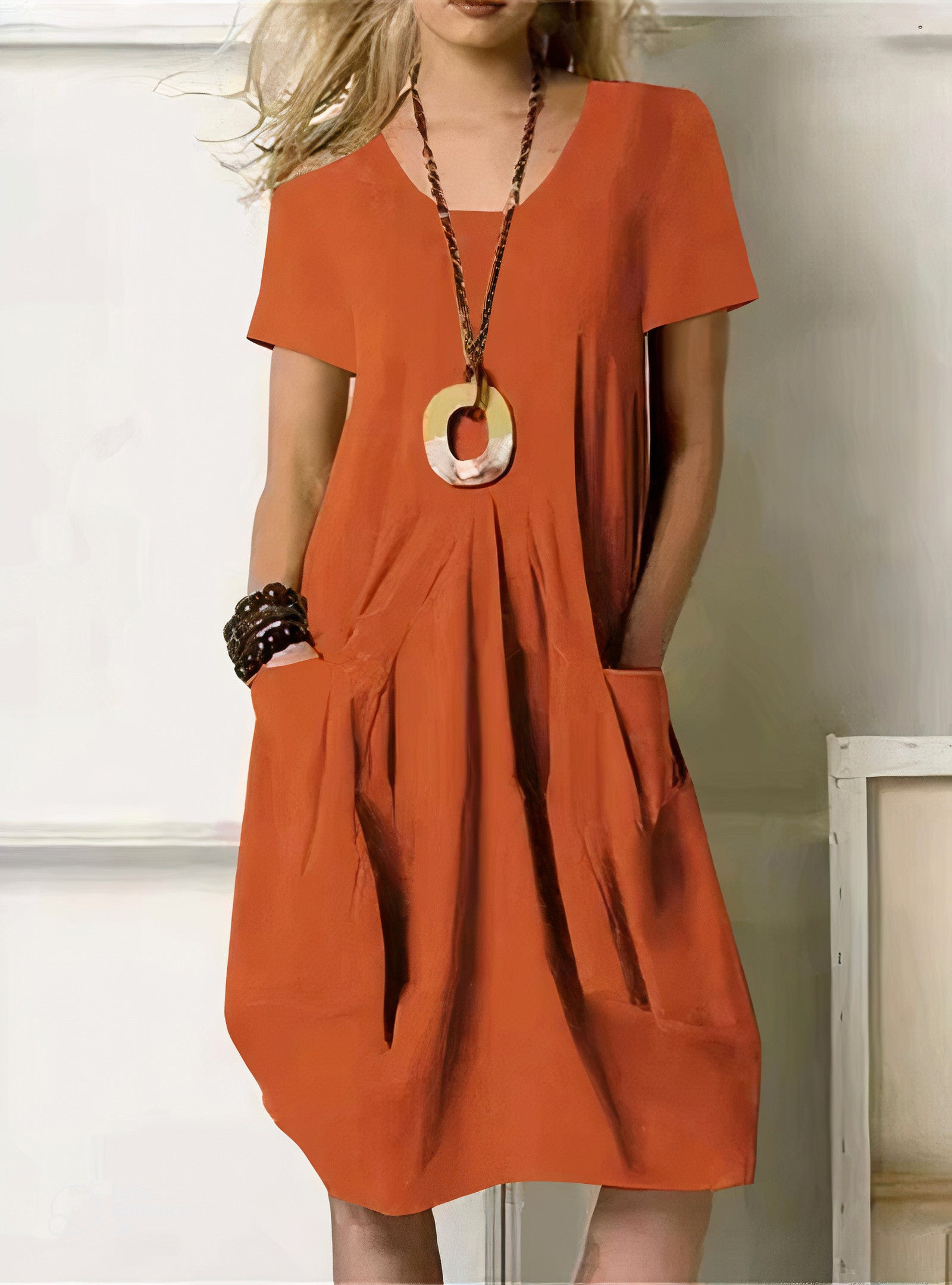 Women's Relaxed Fit Dress Short Sleeve Casual Summer