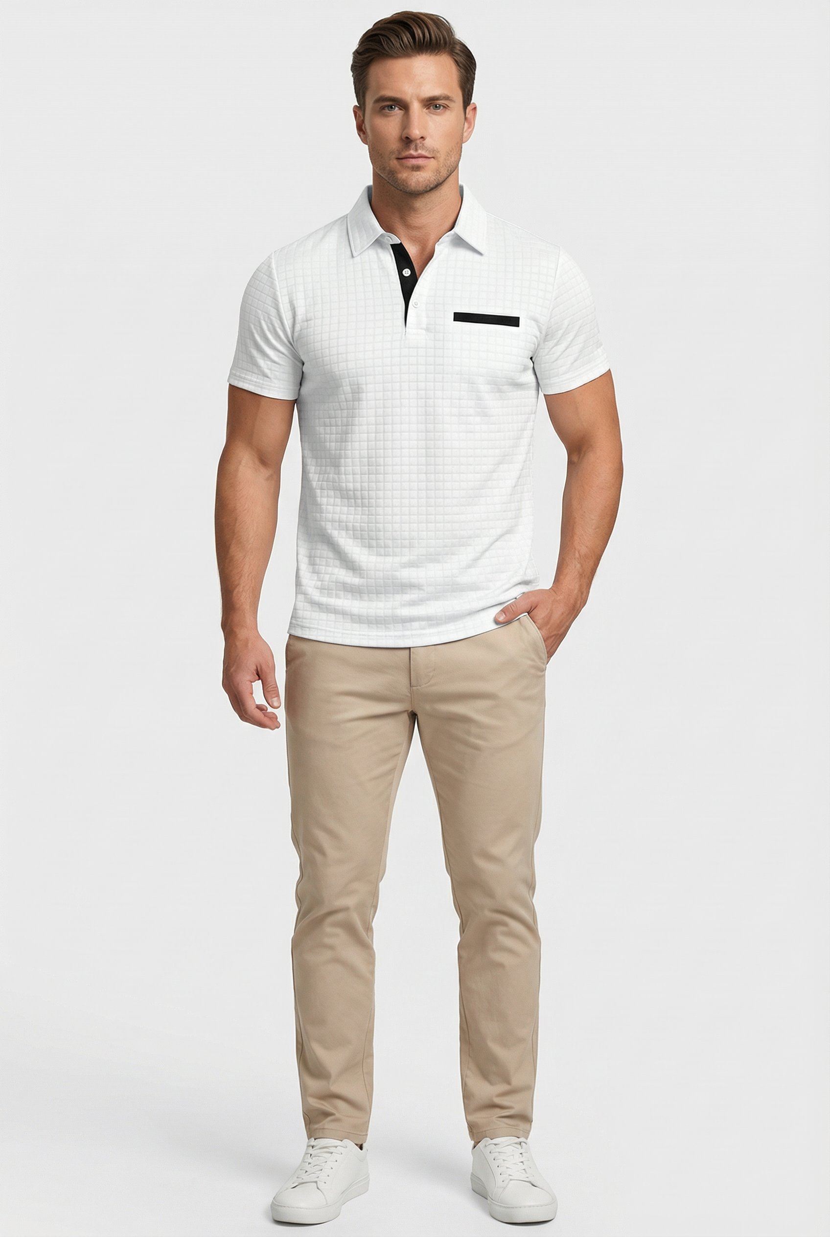 Men's Polo Shirt Cotton Short Sleeve Casual Fit