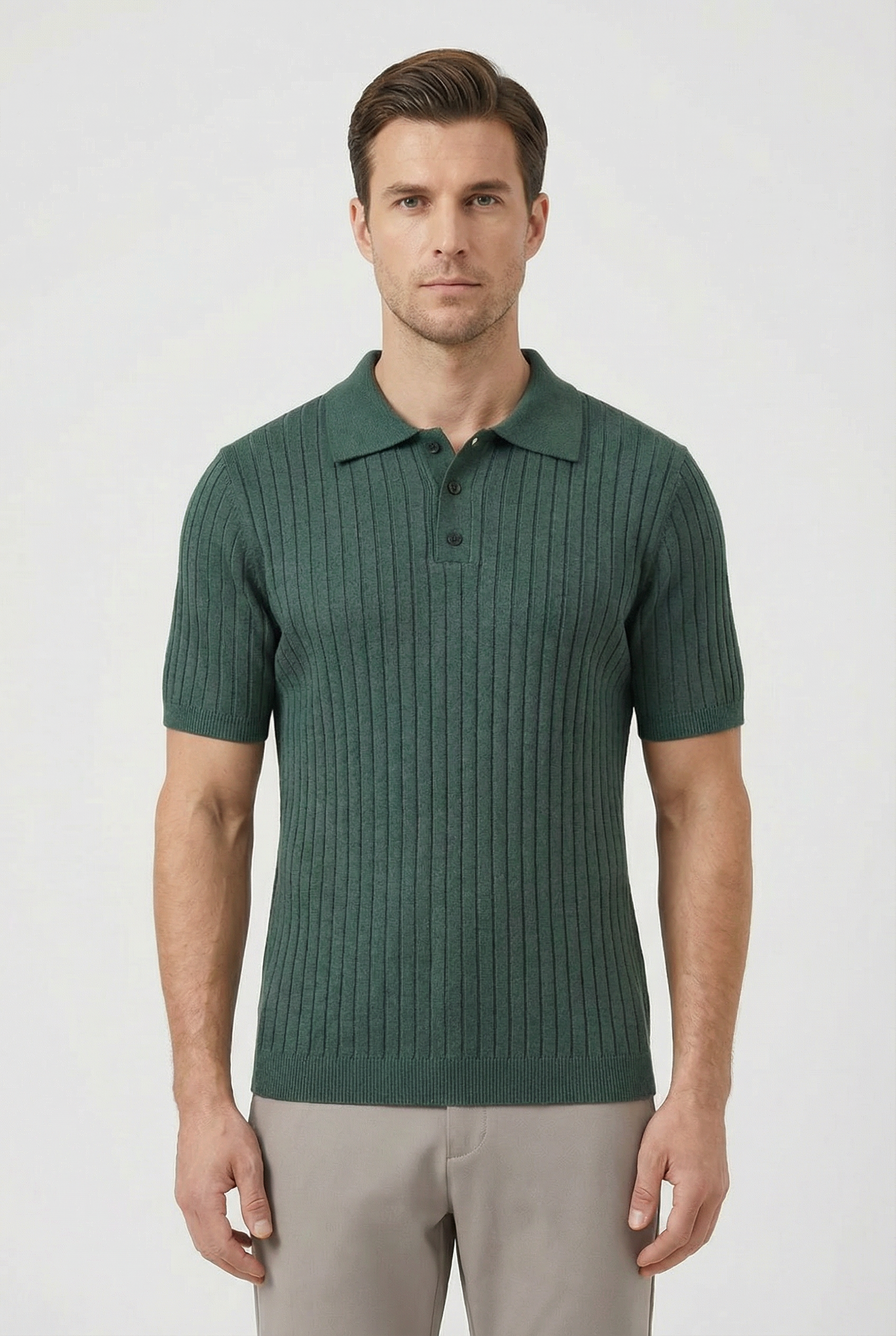 Men's Polo Shirt Cotton Knitted Short Sleeve