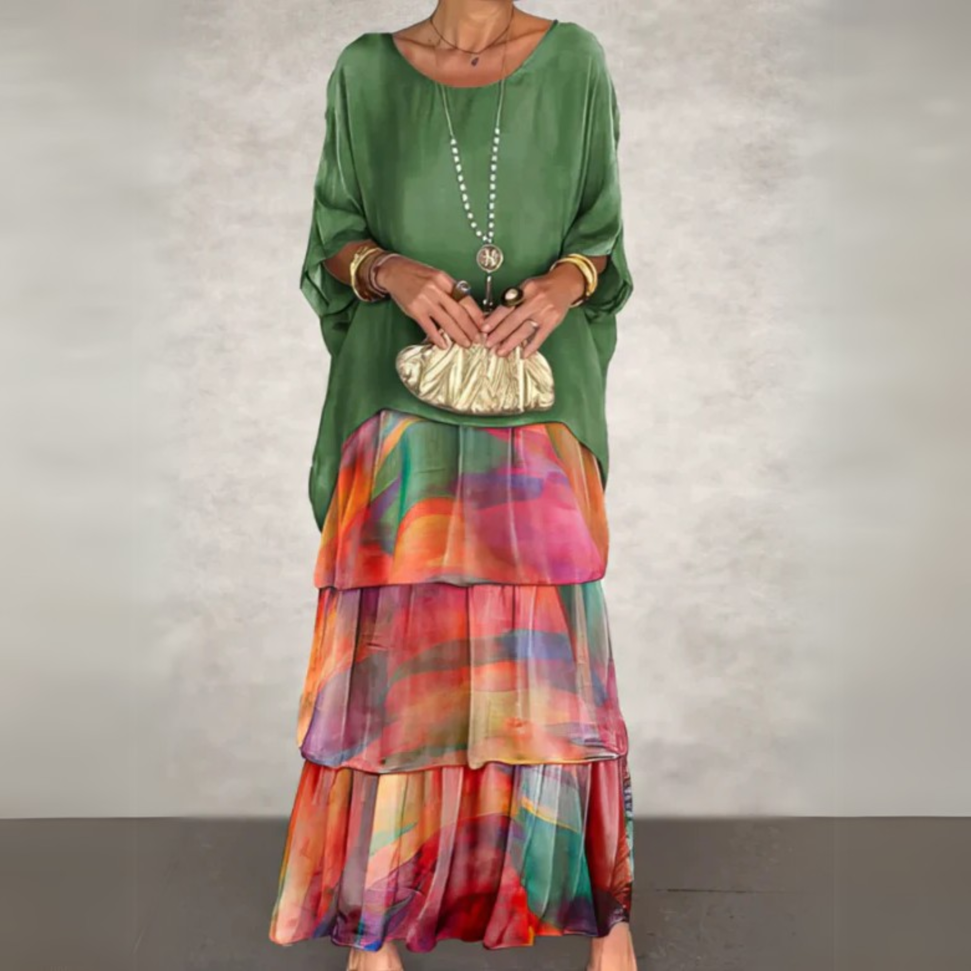 Women's Long Flowing Dress | V-Neck, Sleeveless, Maxi Length | Casual