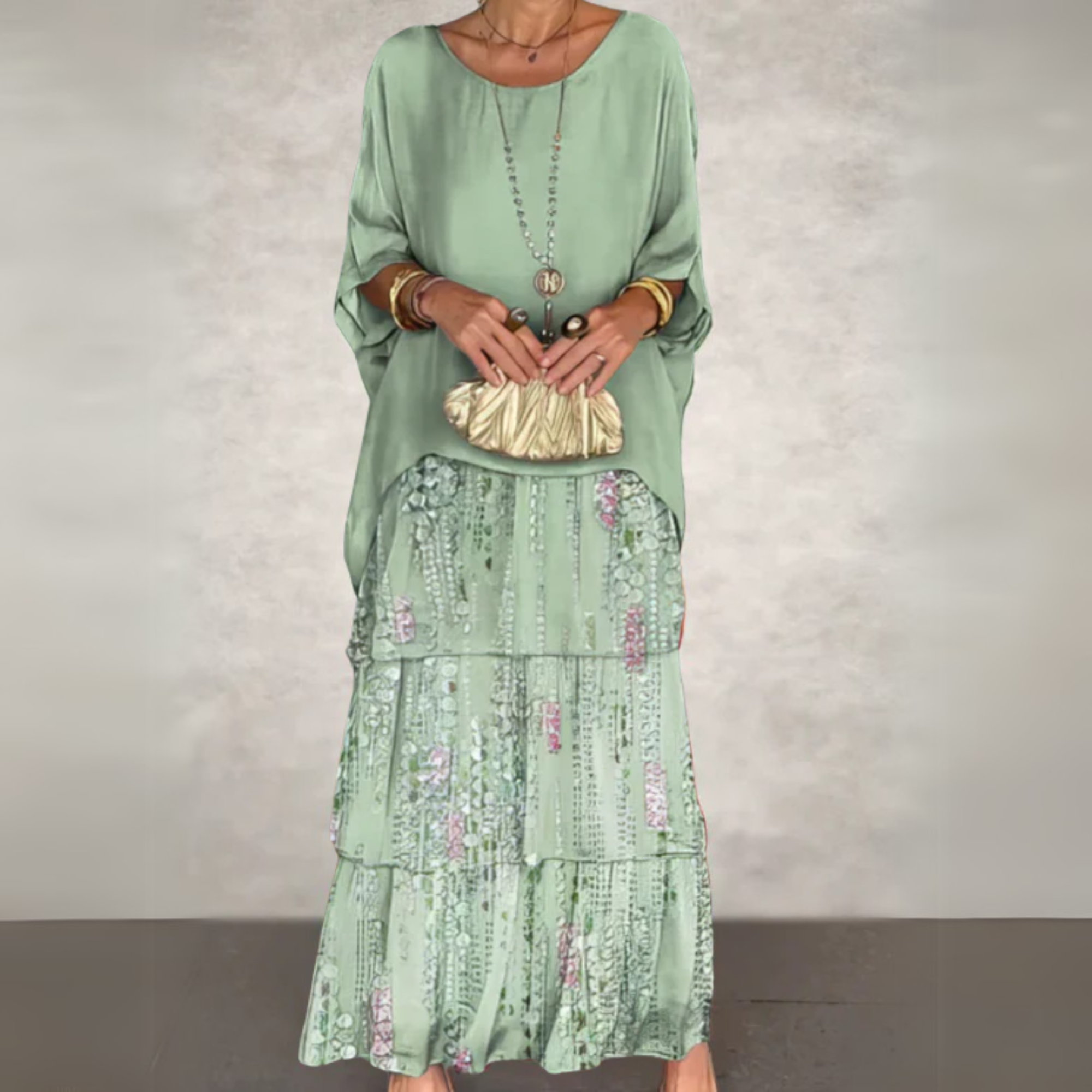 Women's Long Flowing Dress | V-Neck, Sleeveless, Maxi Length | Casual