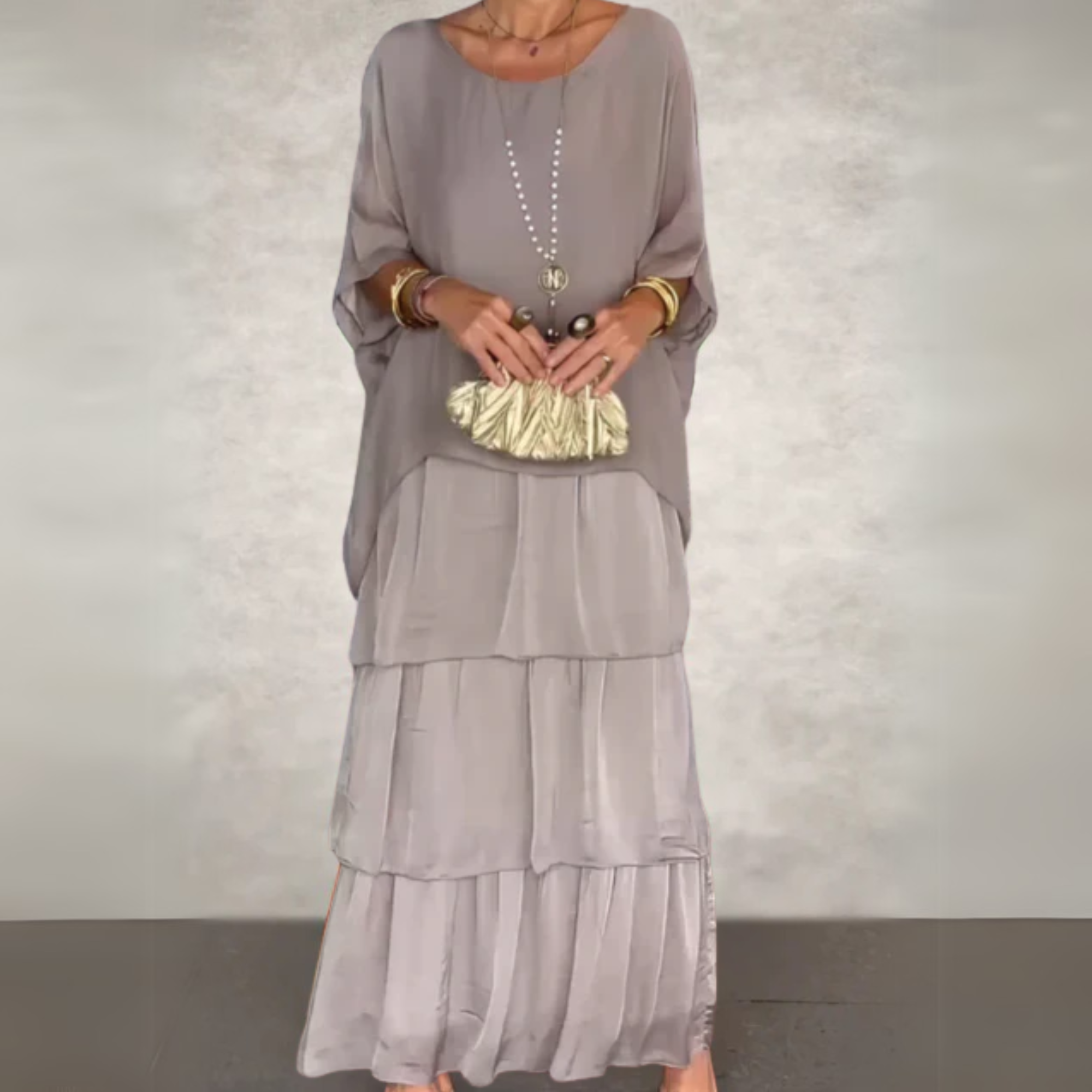 Women's Long Flowing Dress | V-Neck, Sleeveless, Maxi Length | Casual