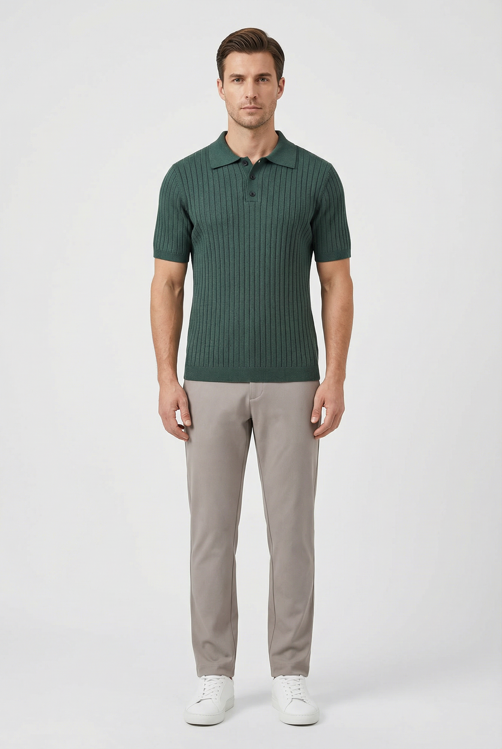 Men's Polo Shirt Cotton Knitted Short Sleeve