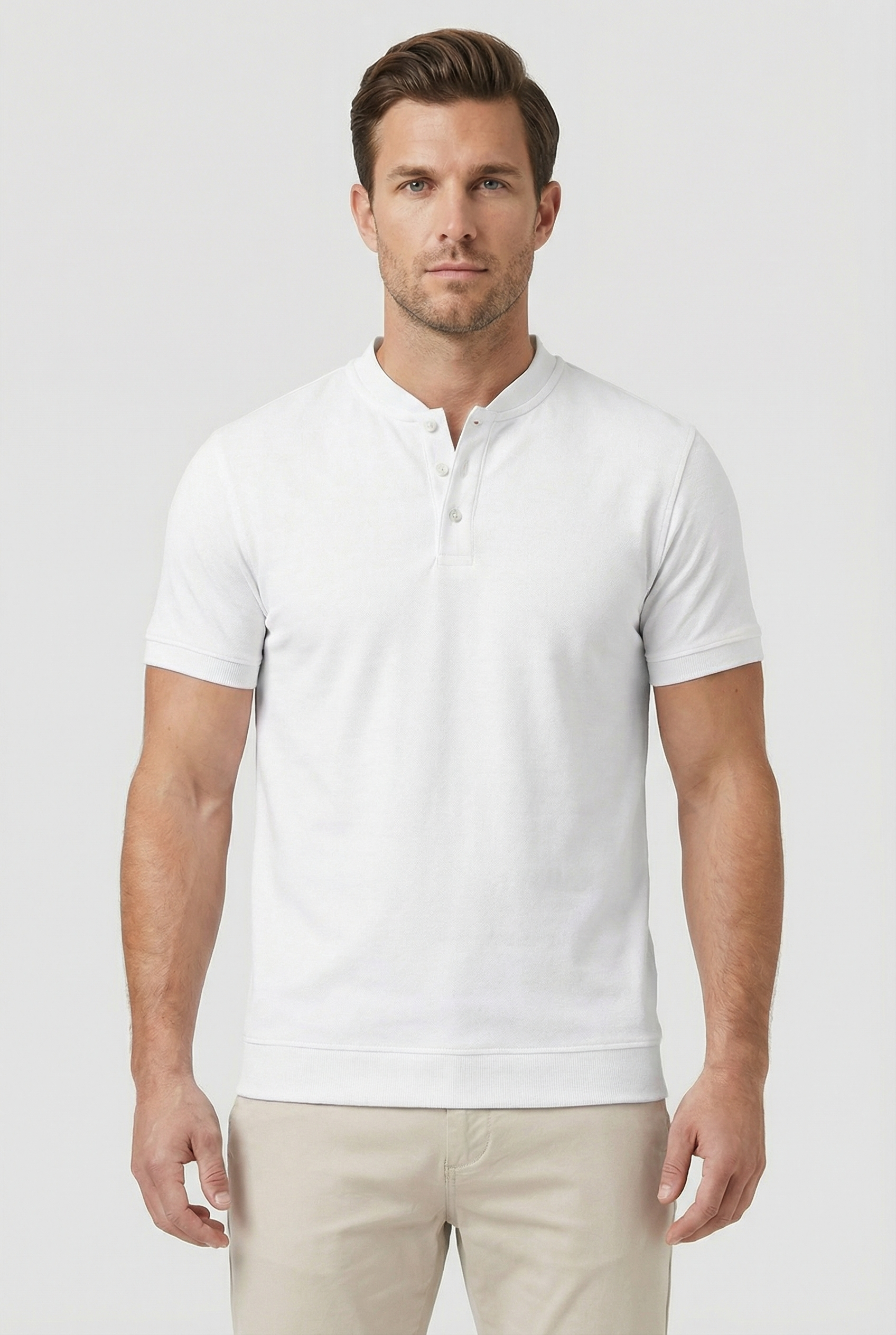 Men's Polo Shirt Cotton Blend Slim Fit Classic Collar