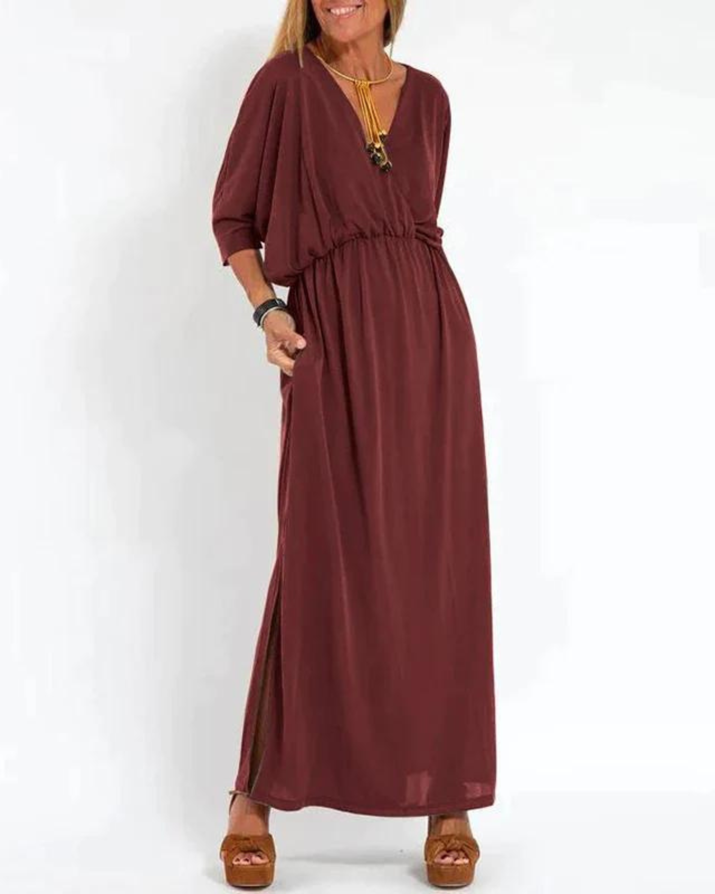 Women's Long Dress Floral Print V-Neck Sleeveless Maxi Casual