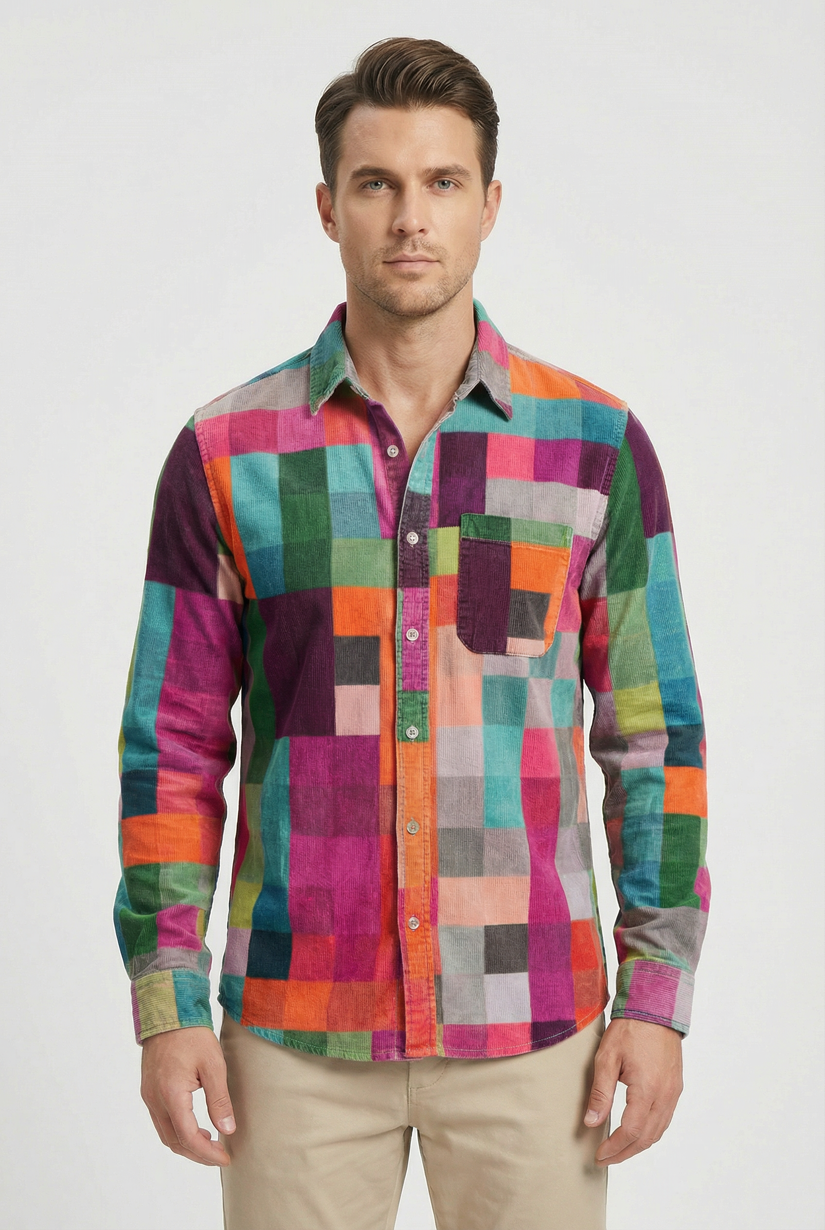 Men's Shirt Button-Up Breathable Fabric Casual Relaxed Fit