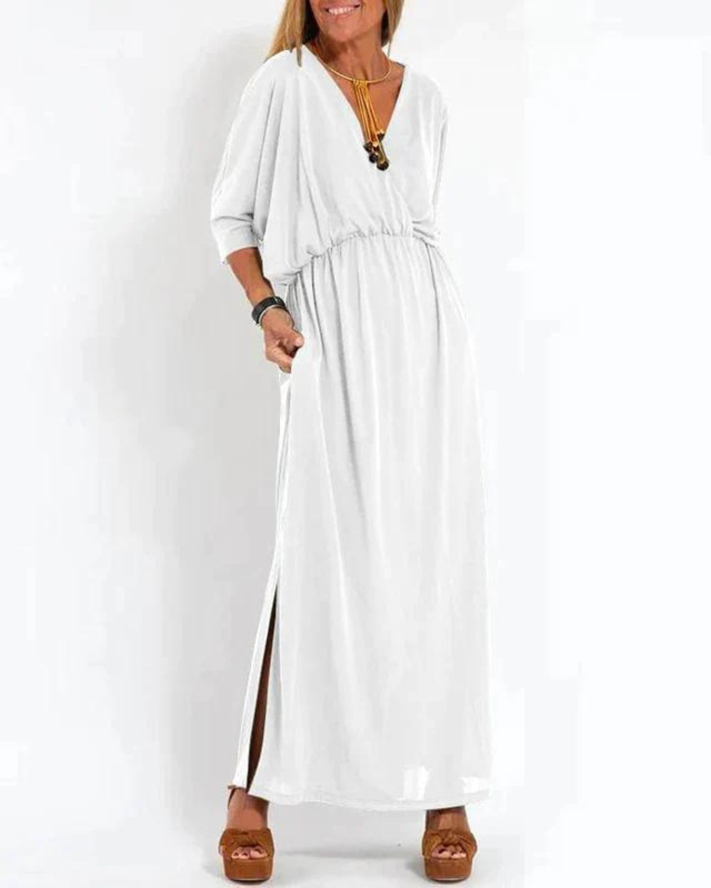 Women's Long Dress Floral Print V-Neck Sleeveless Maxi Casual