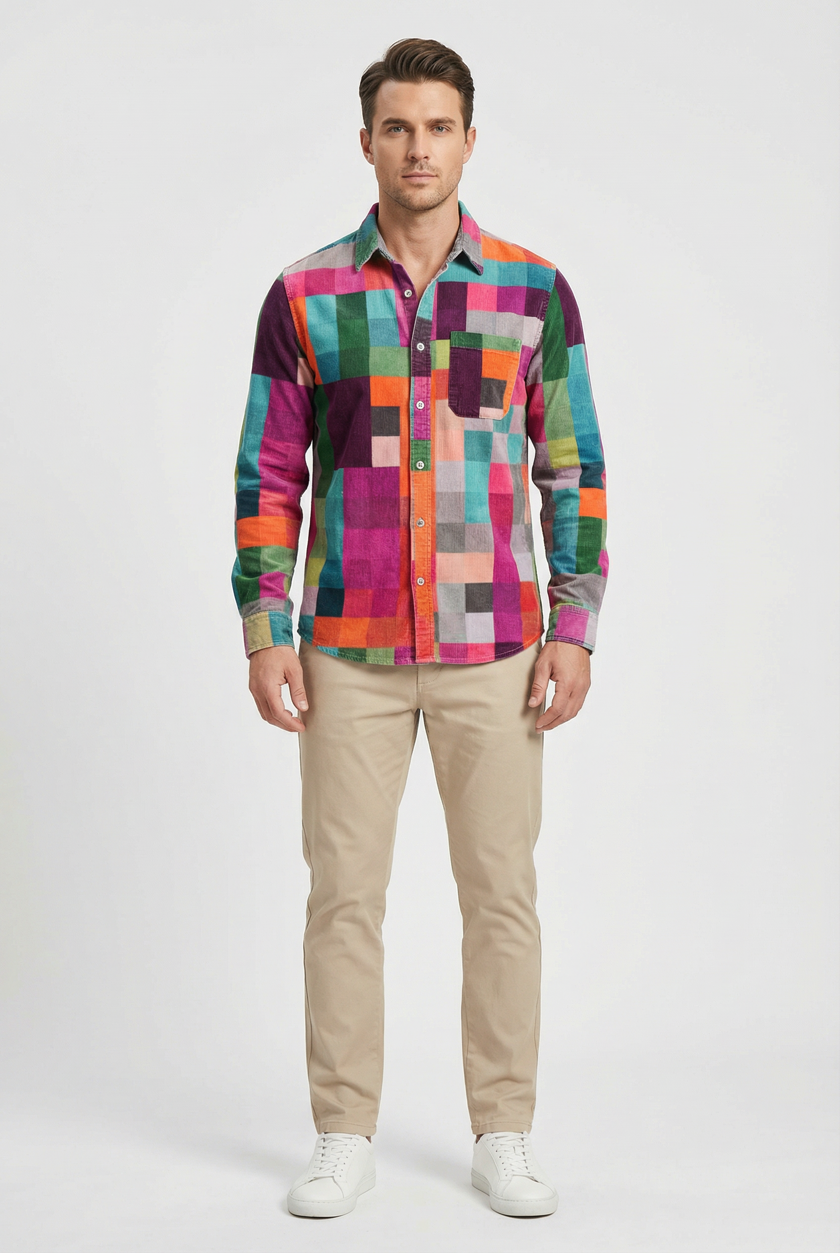 Men's Shirt Button-Up Breathable Fabric Casual Relaxed Fit