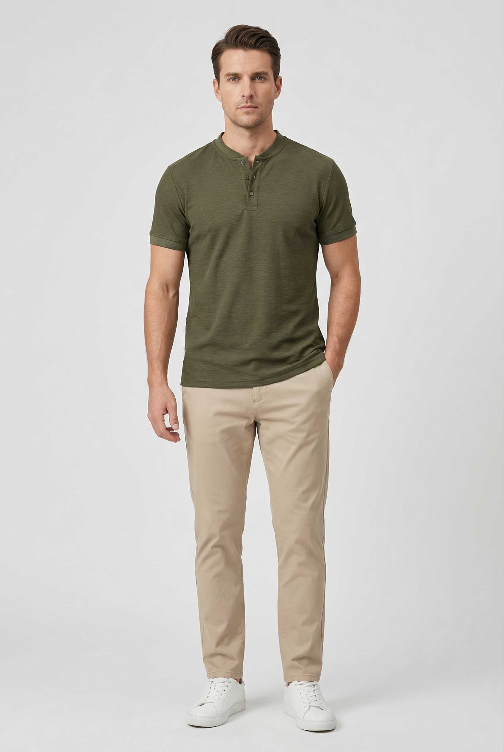 Men's Polo Shirt Cotton Blend Slim Fit Classic Collar
