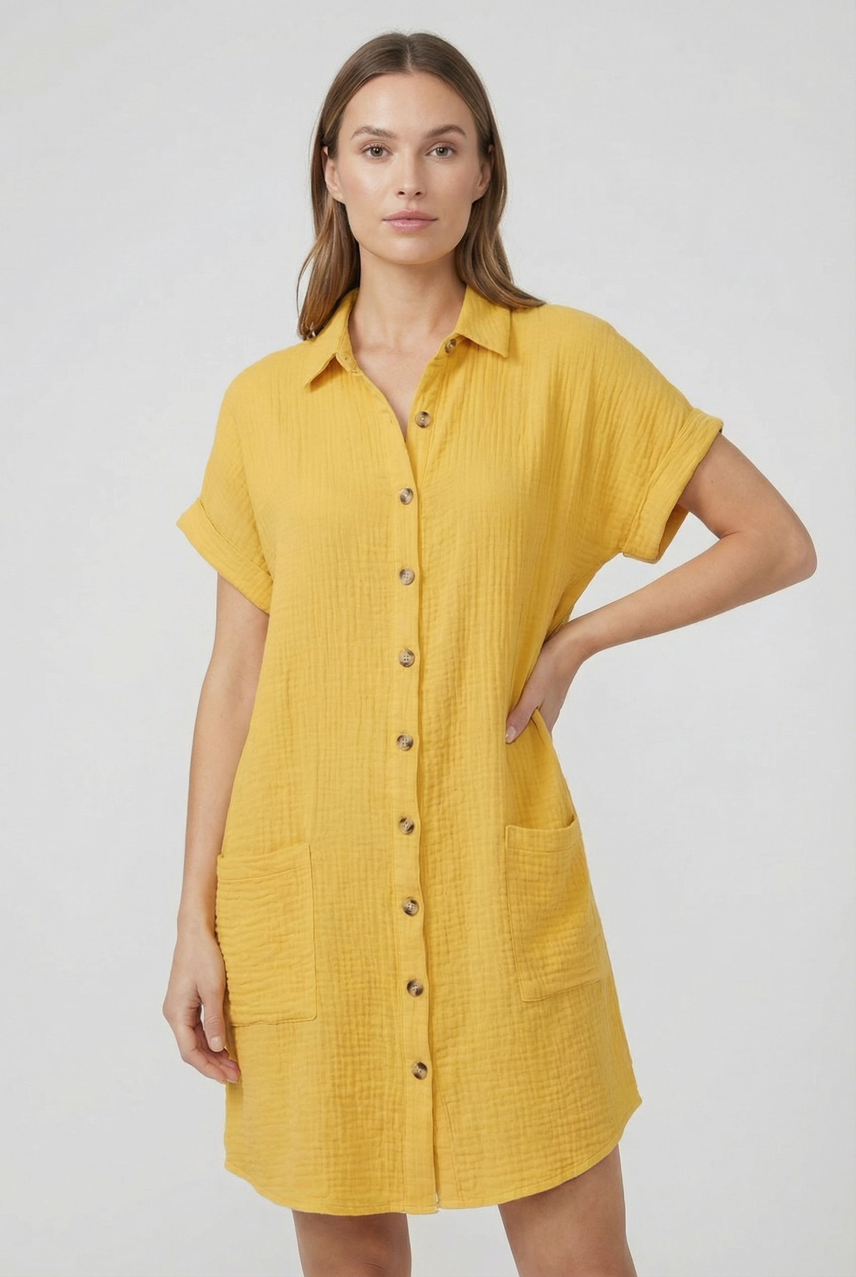 Women's Polo Shirt Dress Cotton Blend Short Sleeve