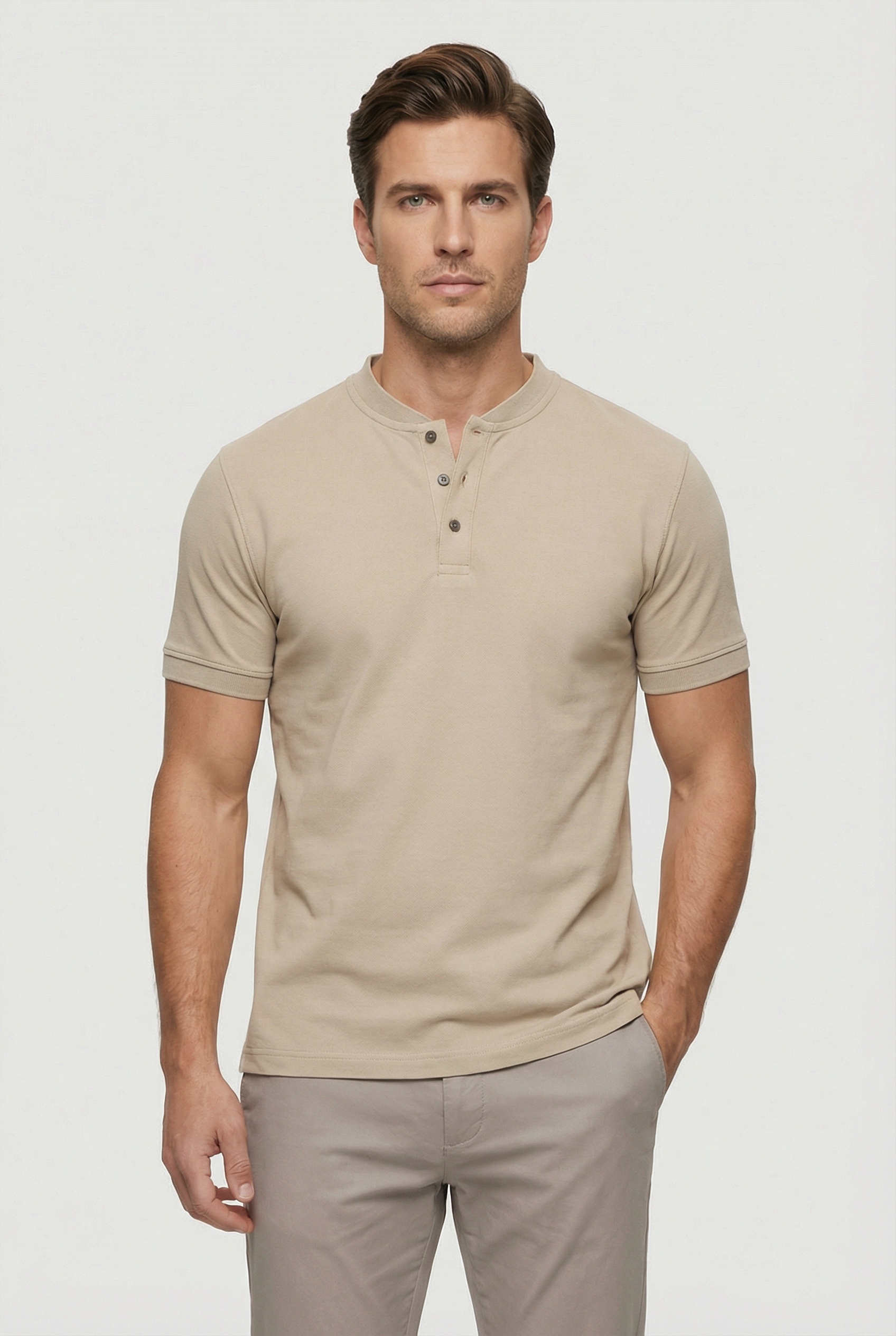 Men's Polo Shirt Cotton Blend Slim Fit Classic Collar