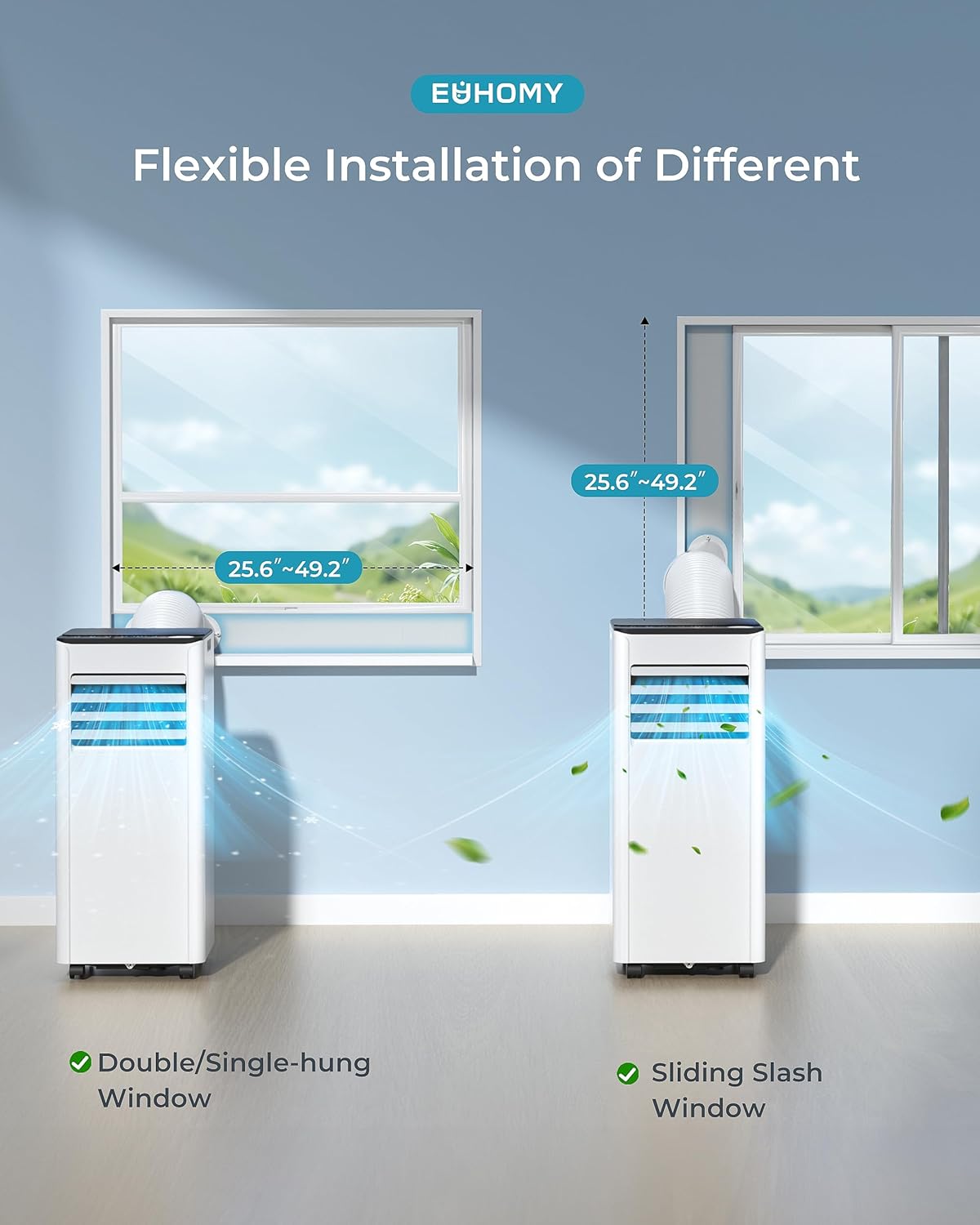 9000 BTU Portable Air Conditioner Dehumidifier Remote Control Sleep Mode