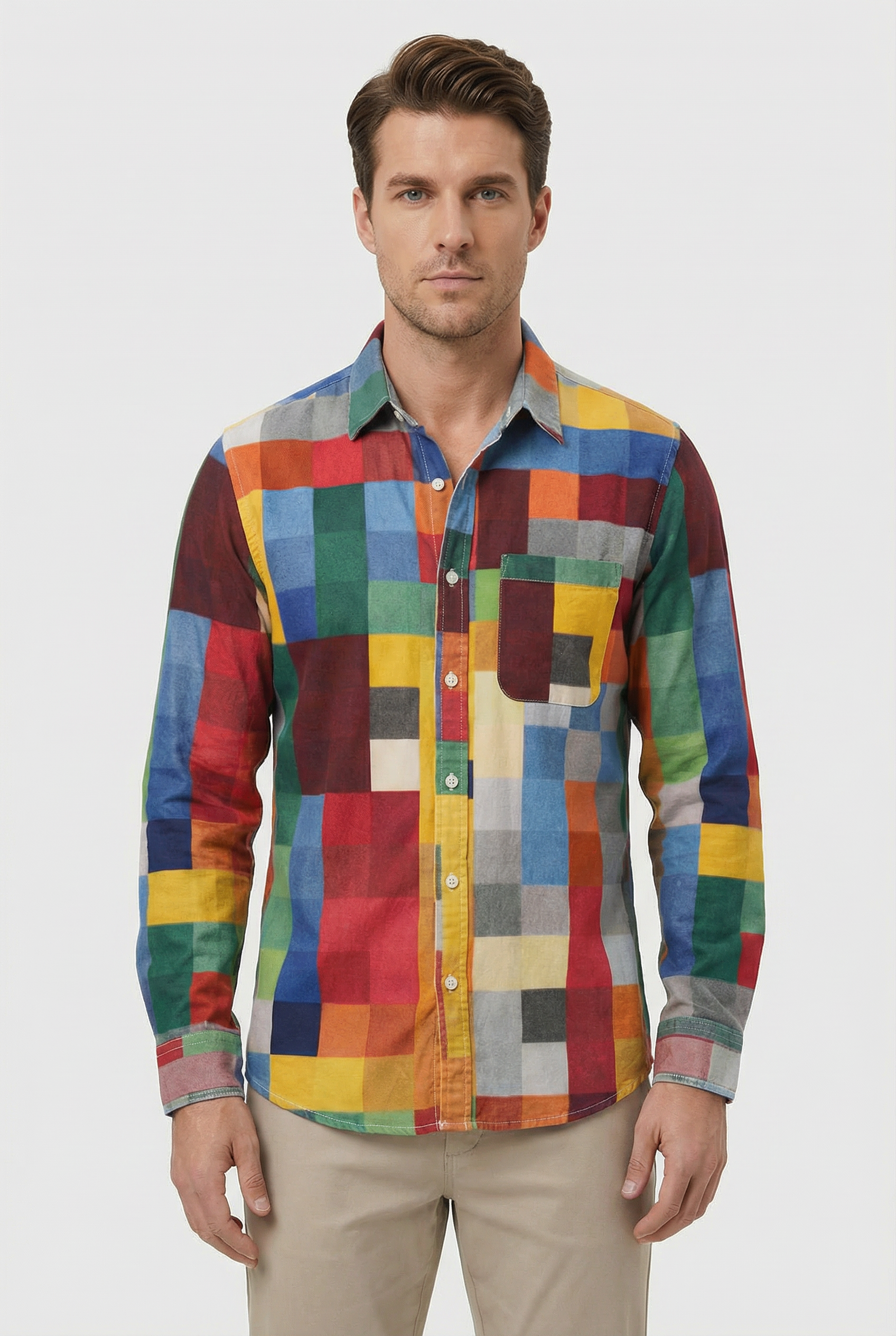 Men's Shirt Button-Up Breathable Fabric Casual Relaxed Fit