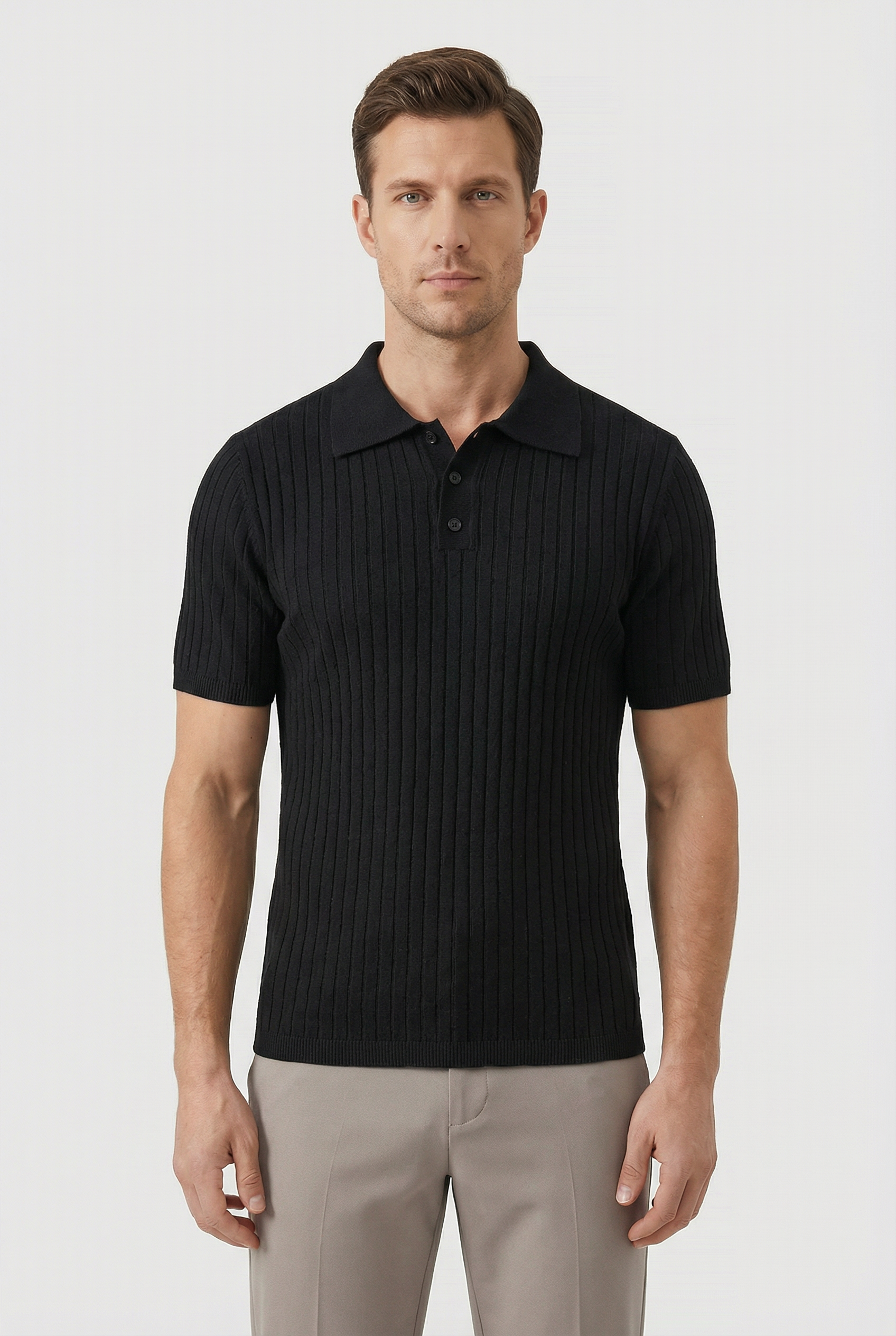 Men's Polo Shirt Cotton Knitted Short Sleeve