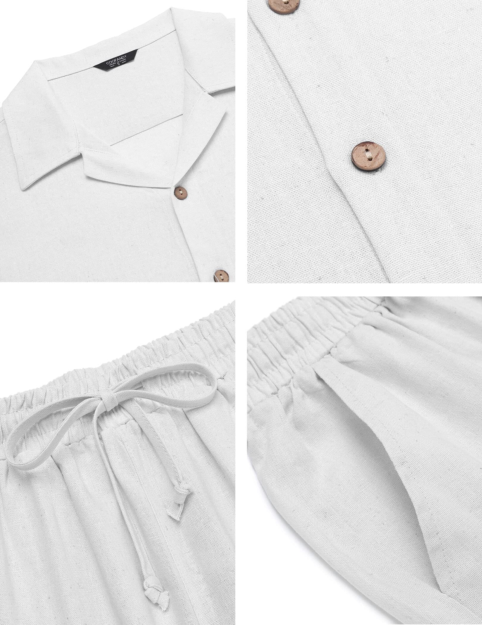 Men's Two-Piece Shirt Set with Matching Linen Pants