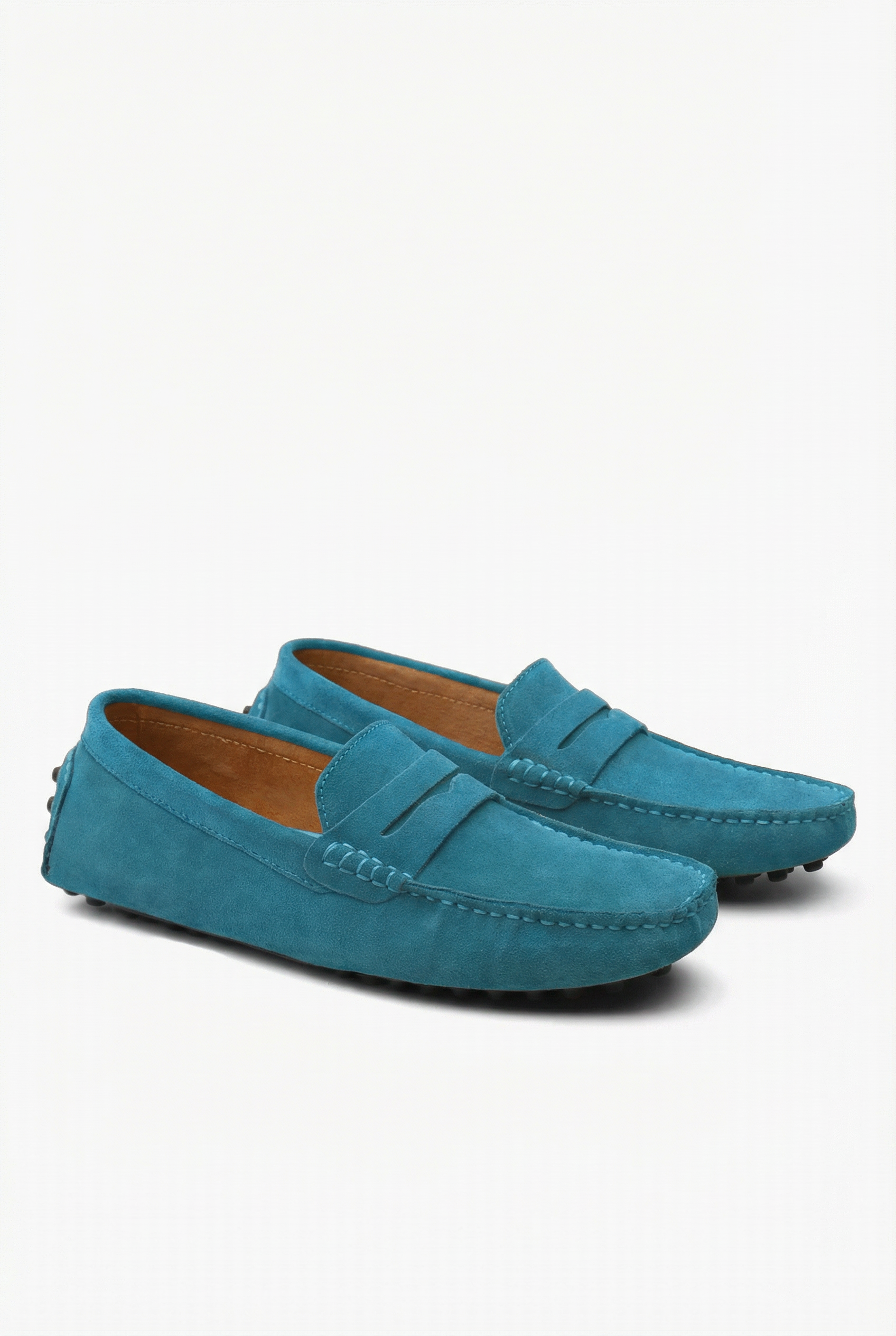 Men's Suede Loafers Slip-On Brown Casual Shoes