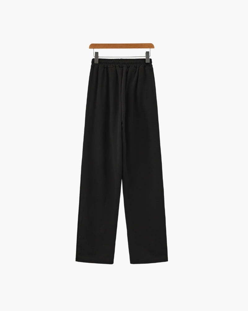 Men's Minimal Two Piece Set Polo Drawstring Pants Casual Outfit