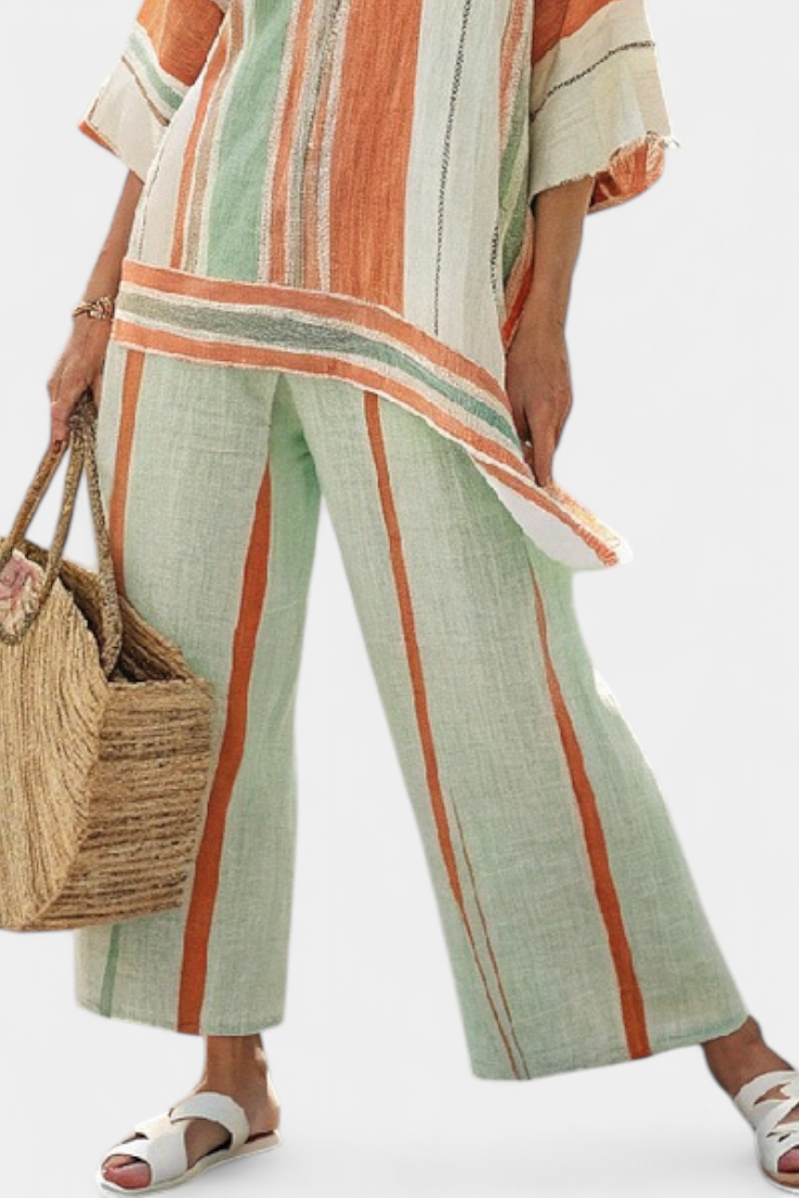 Bella | Women's Asymmetrical Top & Wide-Leg Pants Set 3