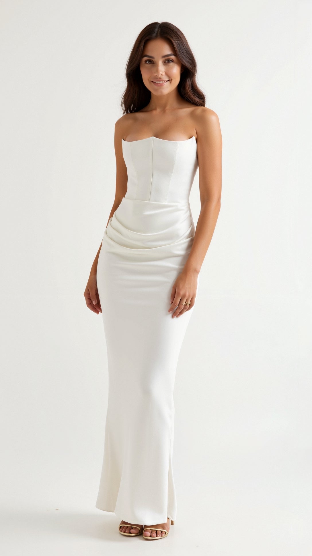 Bella | Women's Column Strapless Maxi Dress 10