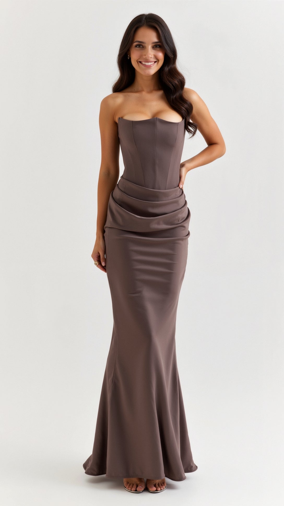 Bella | Women's Column Strapless Maxi Dress 3