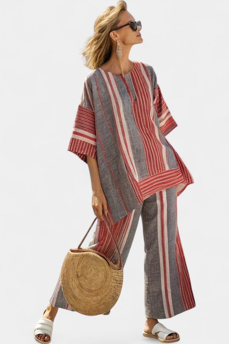 Bella | Women's Linen Wide Leg Pants Set 0